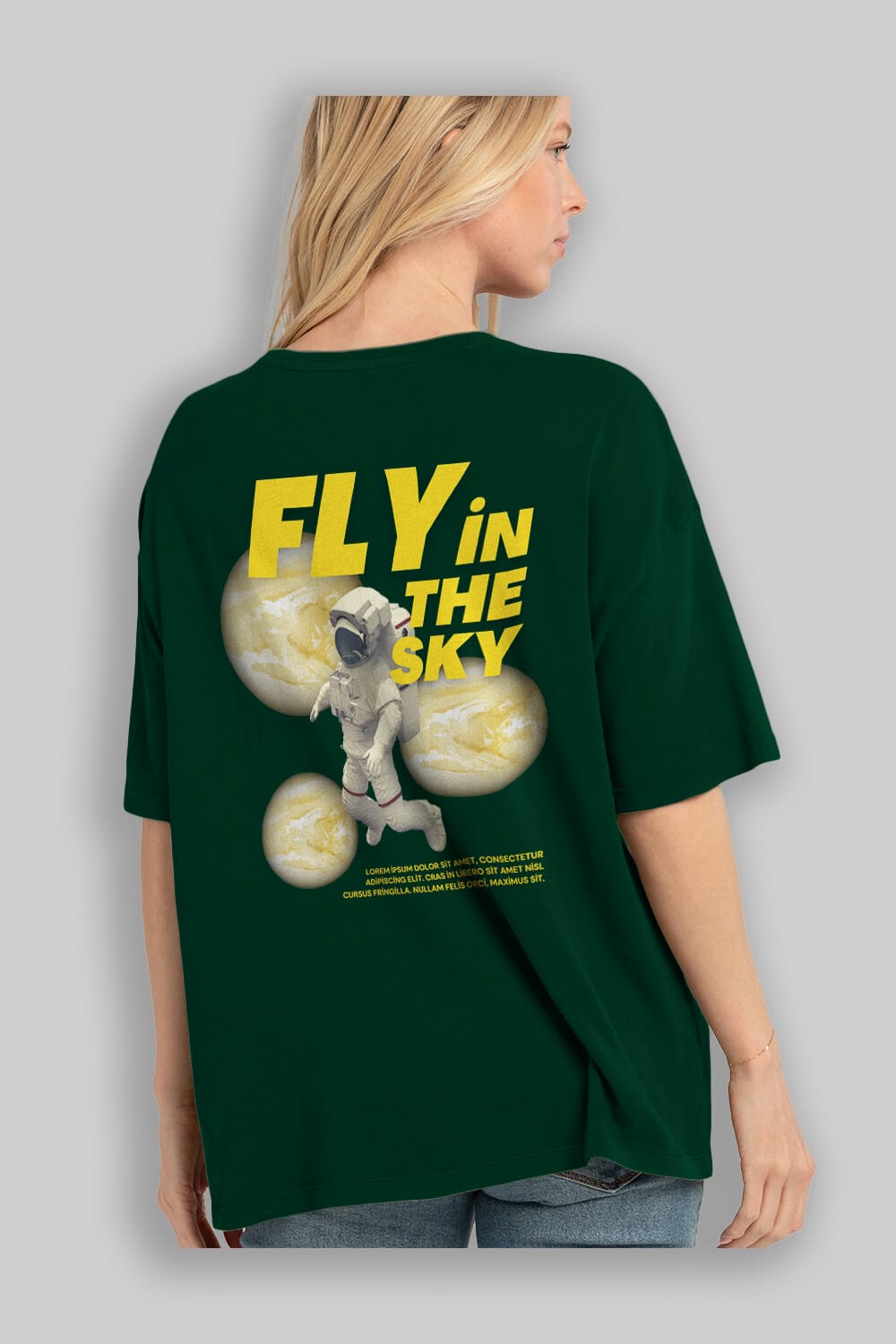 Fly in The Sky Arka Baskılı Oversize t-shirt Erkek Kadın Unisex