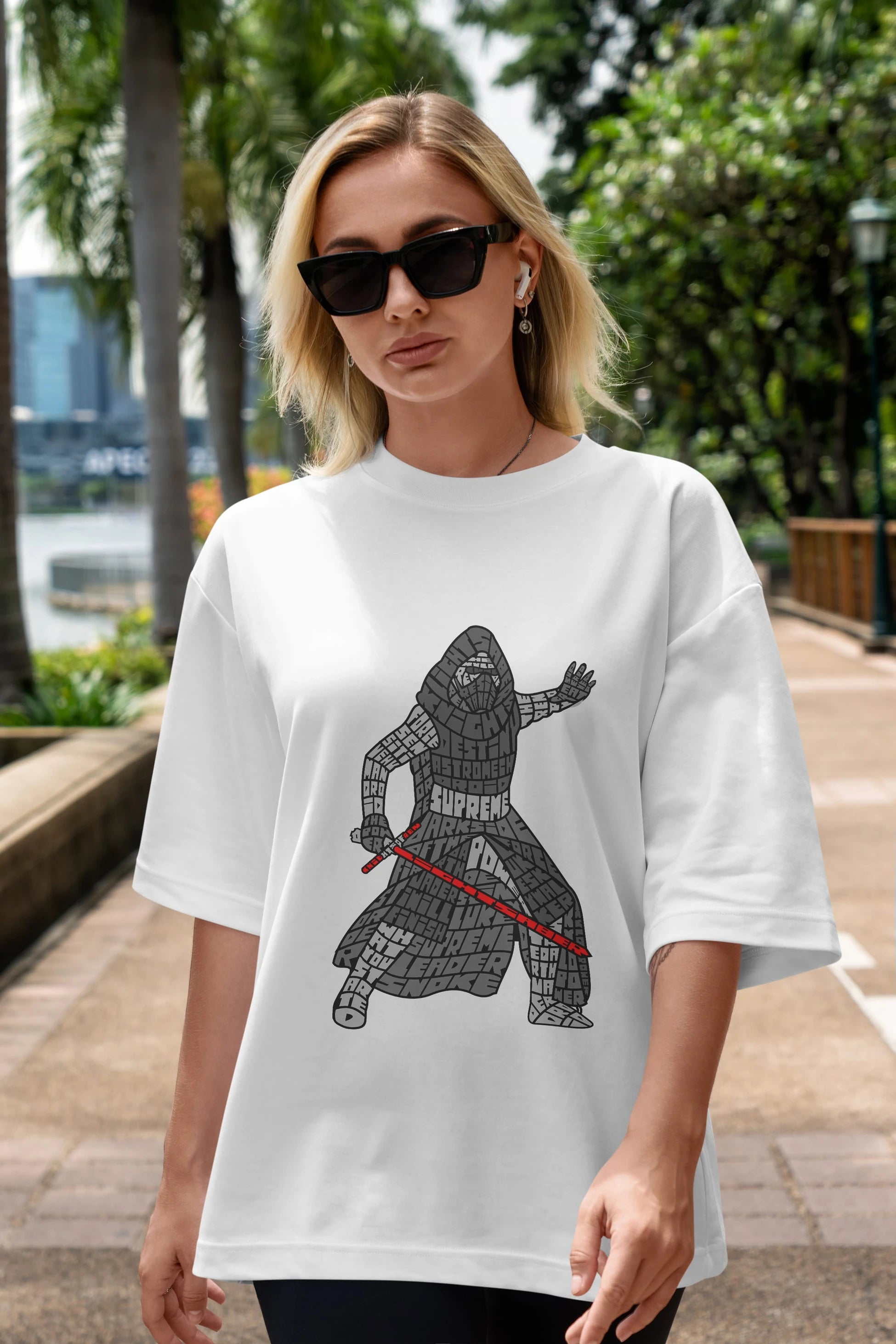Kylo Ön Baskılı Oversize t-shirt %100 pamuk Erkek Kadın Unisex
