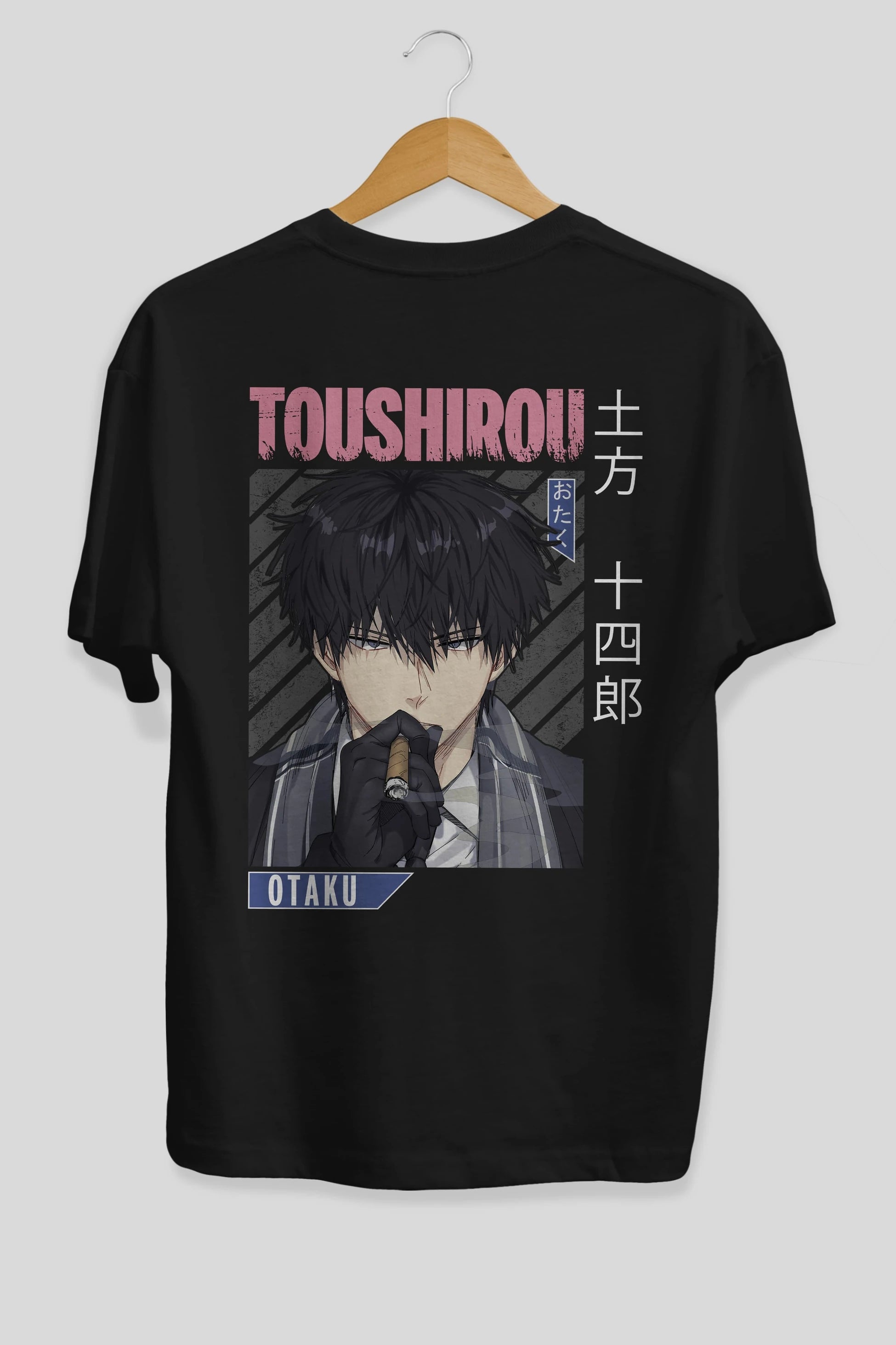 Toushirou Hijikata 2 Anime Arka Baskılı Oversize t-shirt Erkek Kadın Unisex