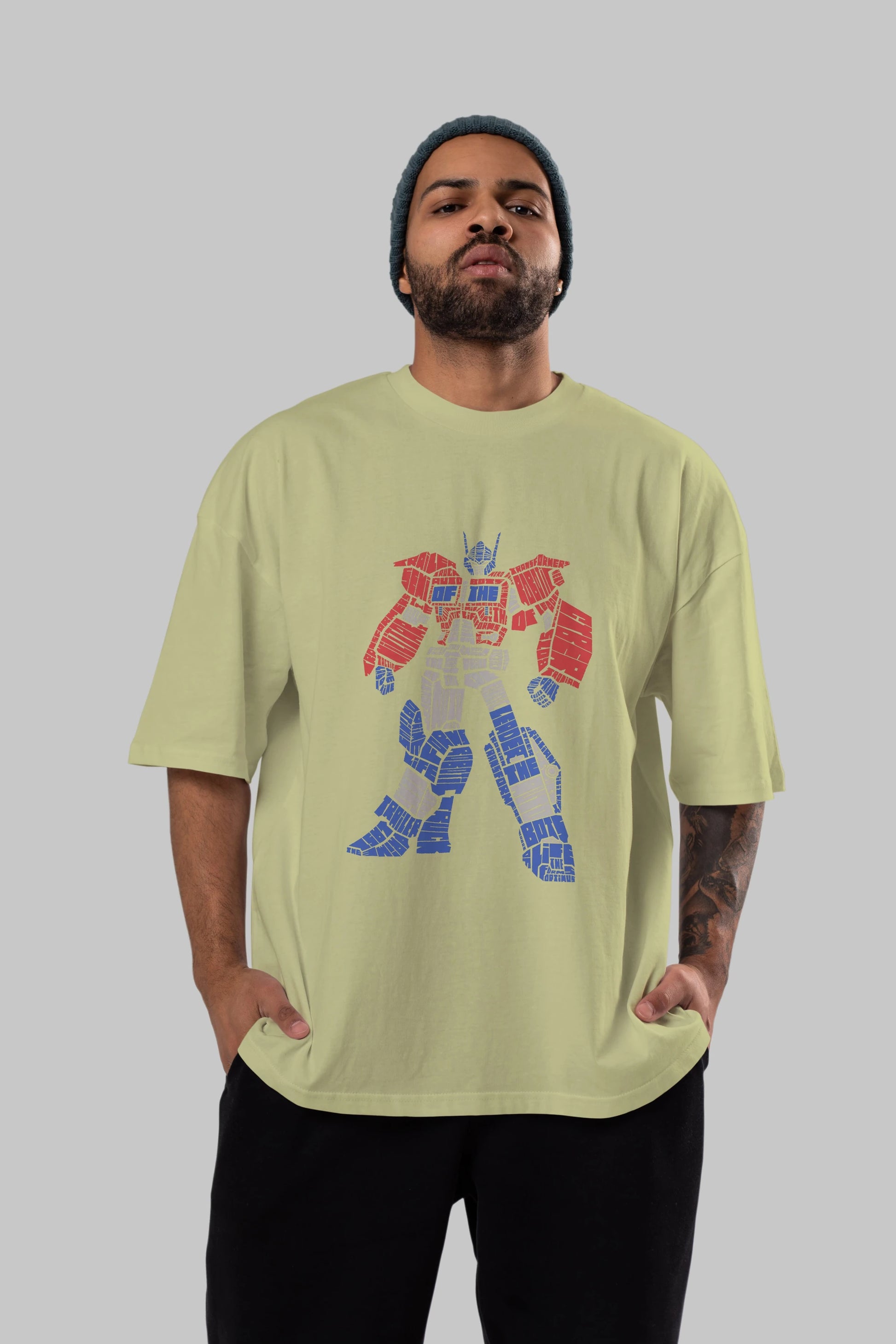 Optimus Prime Ön Baskılı Oversize t-shirt %100 pamuk Erkek Kadın Unisex