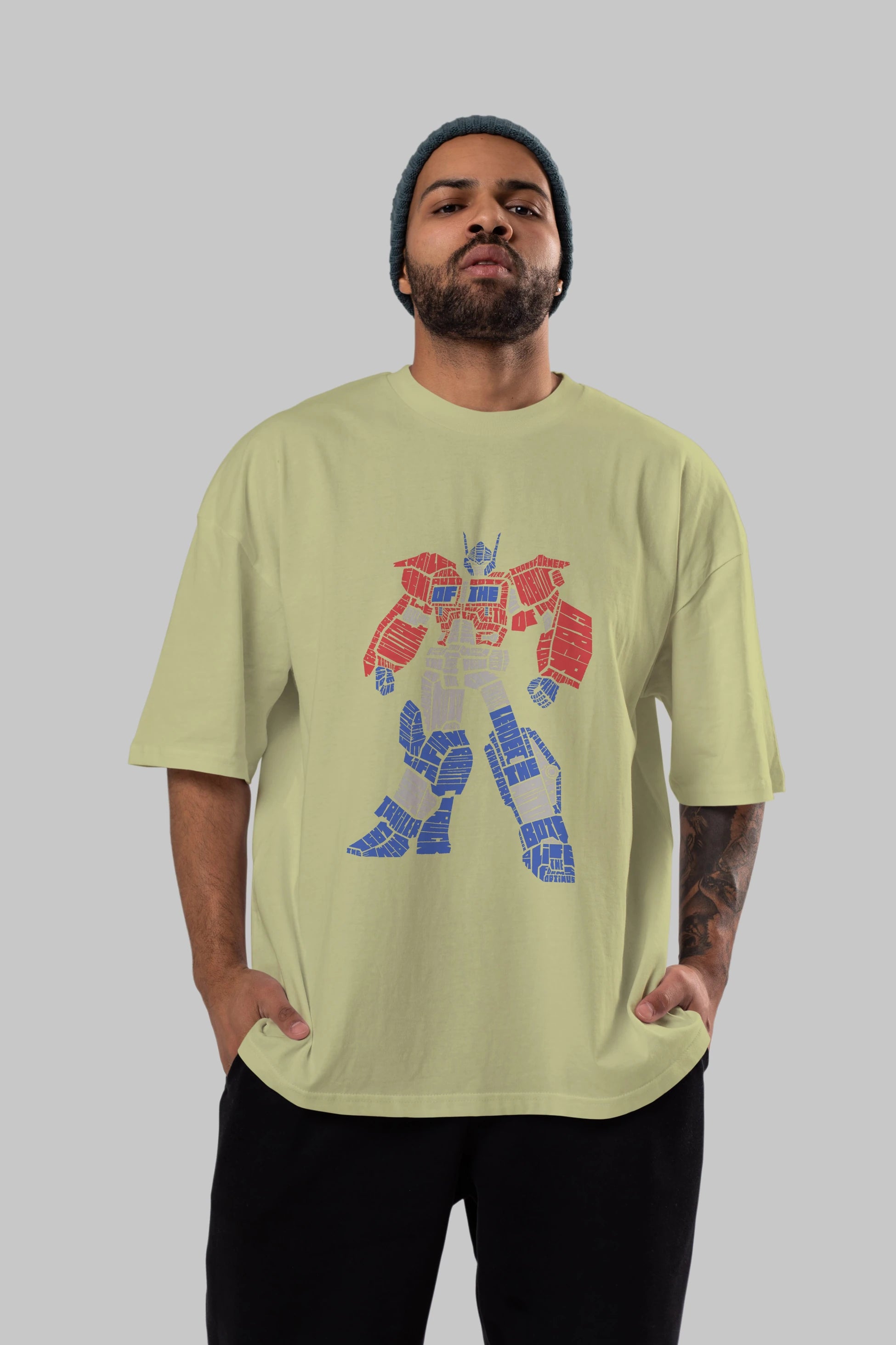 Optimus Prime Ön Baskılı Oversize t-shirt %100 pamuk Erkek Kadın Unisex