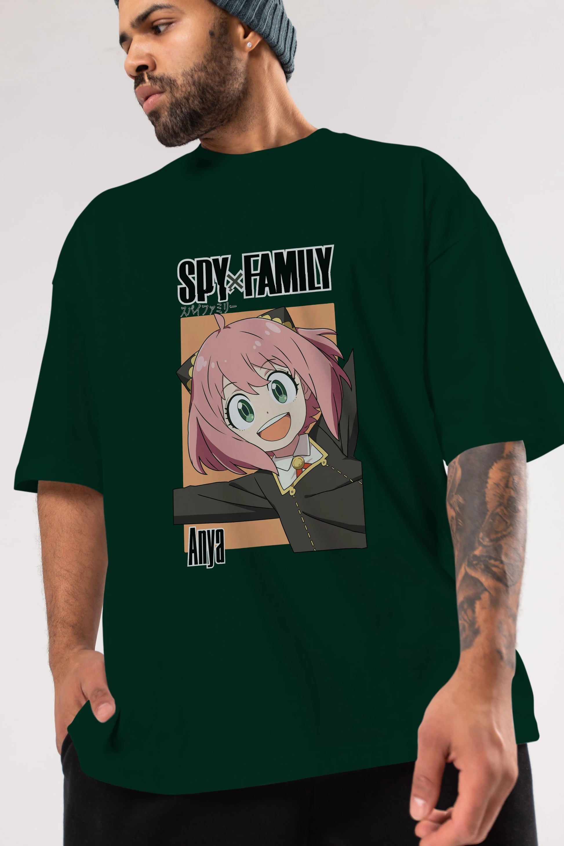 SPY X FAMILY Anya Anime Ön Baskılı Oversize t-shirt %100 pamuk Erkek Kadın Unisex