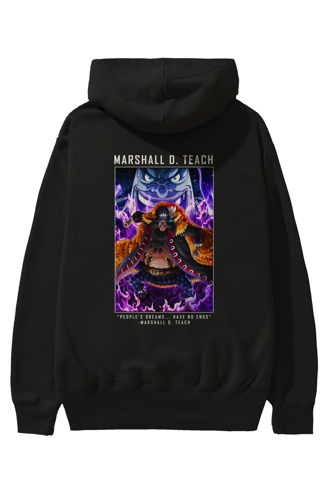 Blackbeard Anime Arka Baskılı Hoodie Oversize Kapüşonlu Sweatshirt Erkek Kadın Unisex