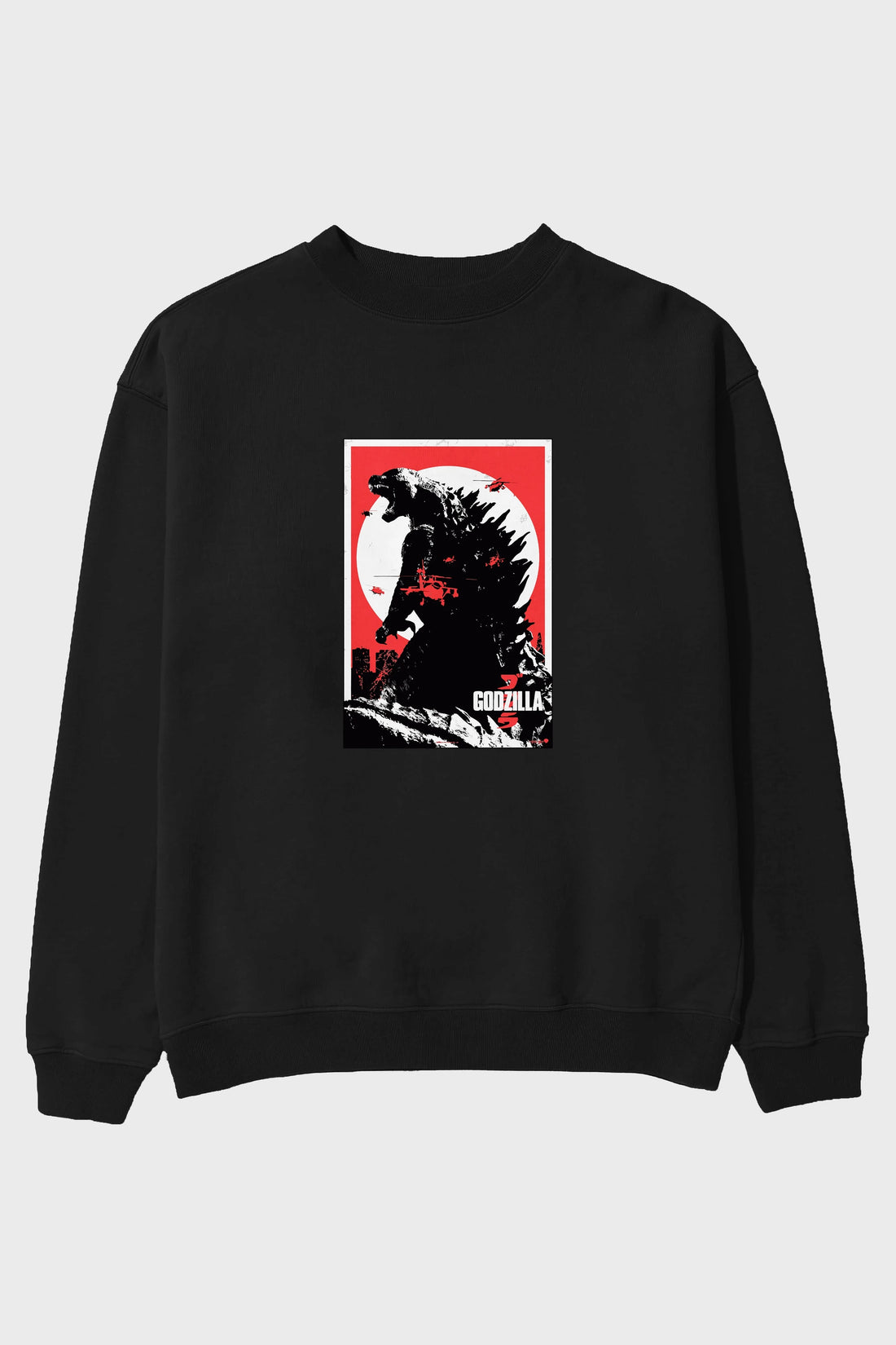 Godzilla (2) Ön Baskılı Oversize Sweatshirt Erkek Kadın Unisex
