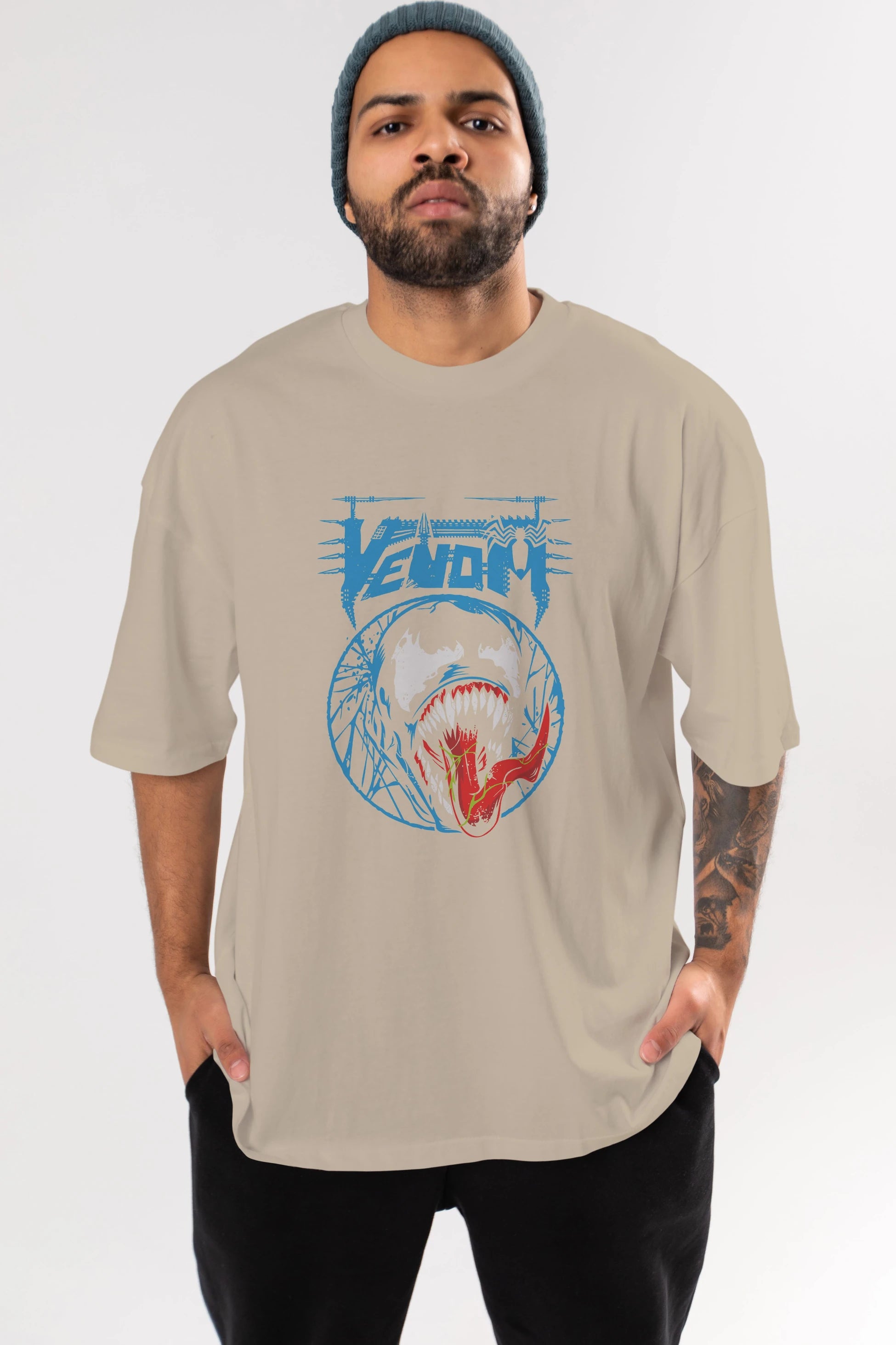 Venom (23) Ön Baskılı Oversize t-shirt Erkek Kadın Unisex %100 Pamuk Bisiklet Yaka tişort