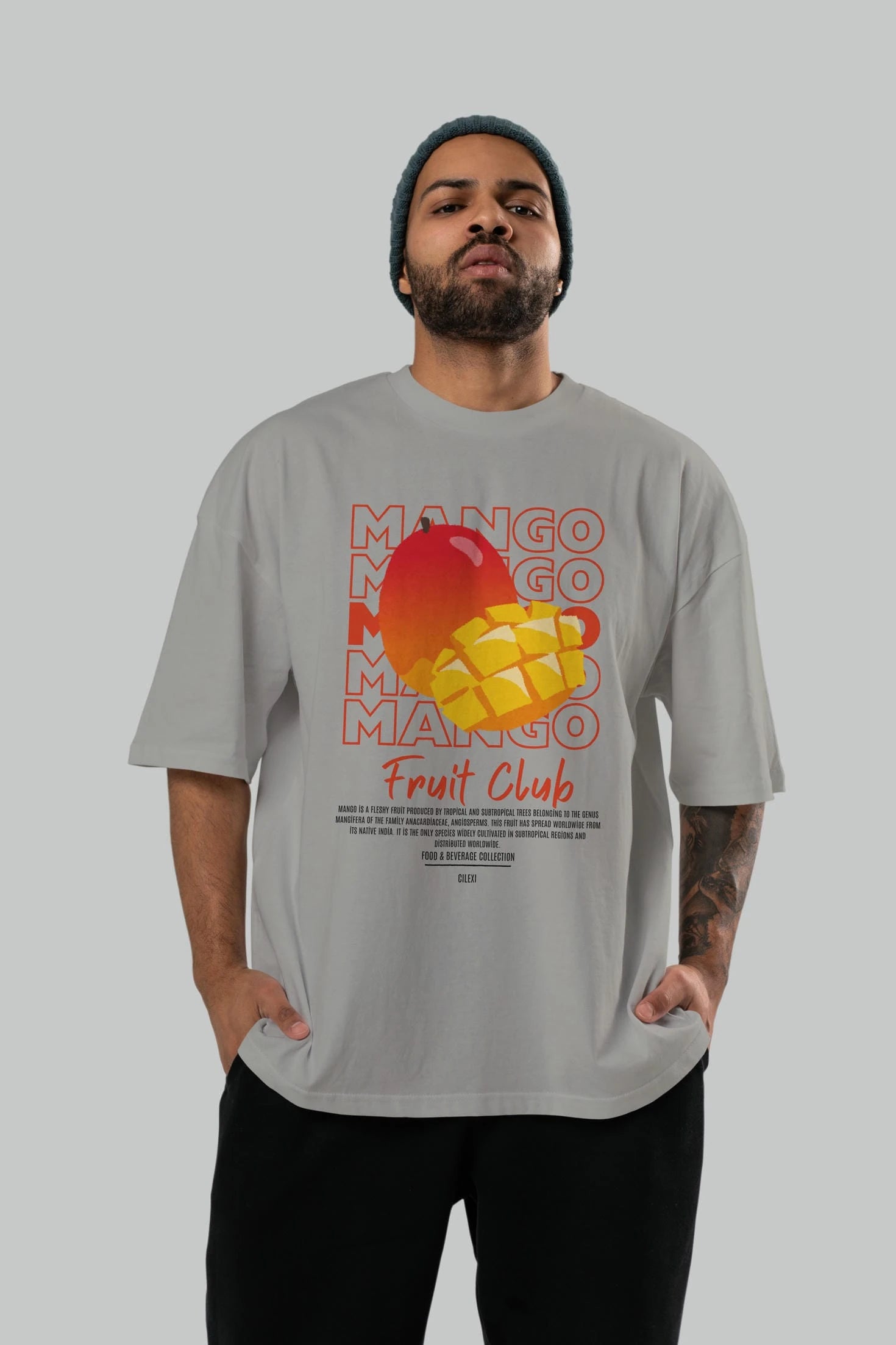 Mango Ön Baskılı Oversize t-shirt Erkek Kadın Pamuk Bisiklet Yaka tişort
