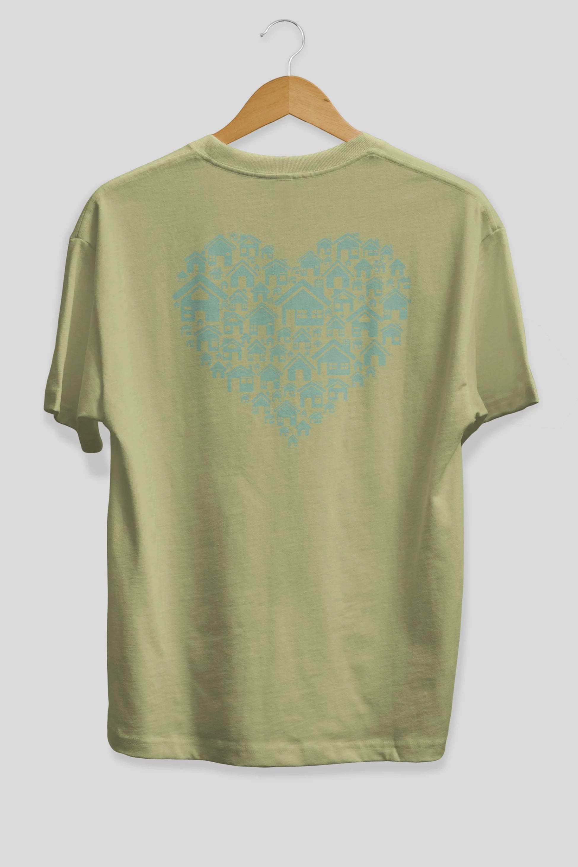 Home Heart Arka Baskılı Oversize t-shirt %100 pamuk Erkek Kadın Unisex