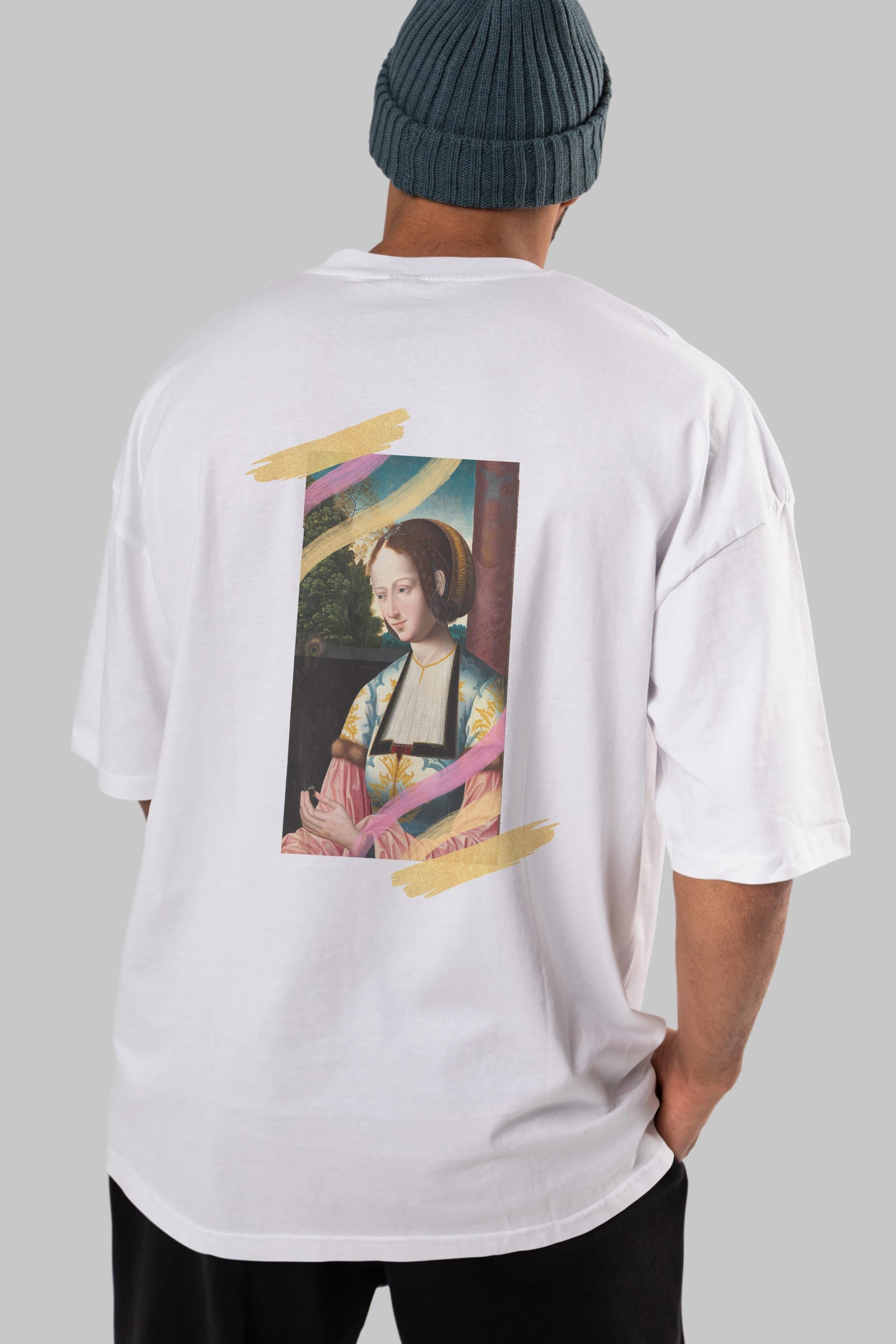 Woman Portrait Arka Baskılı Oversize t-shirt Erkek Kadın Unisex