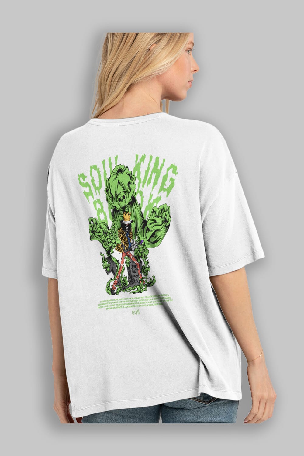Soul King Brook Anime Arka Baskılı Oversize t-shirt Erkek Kadın Unisex
