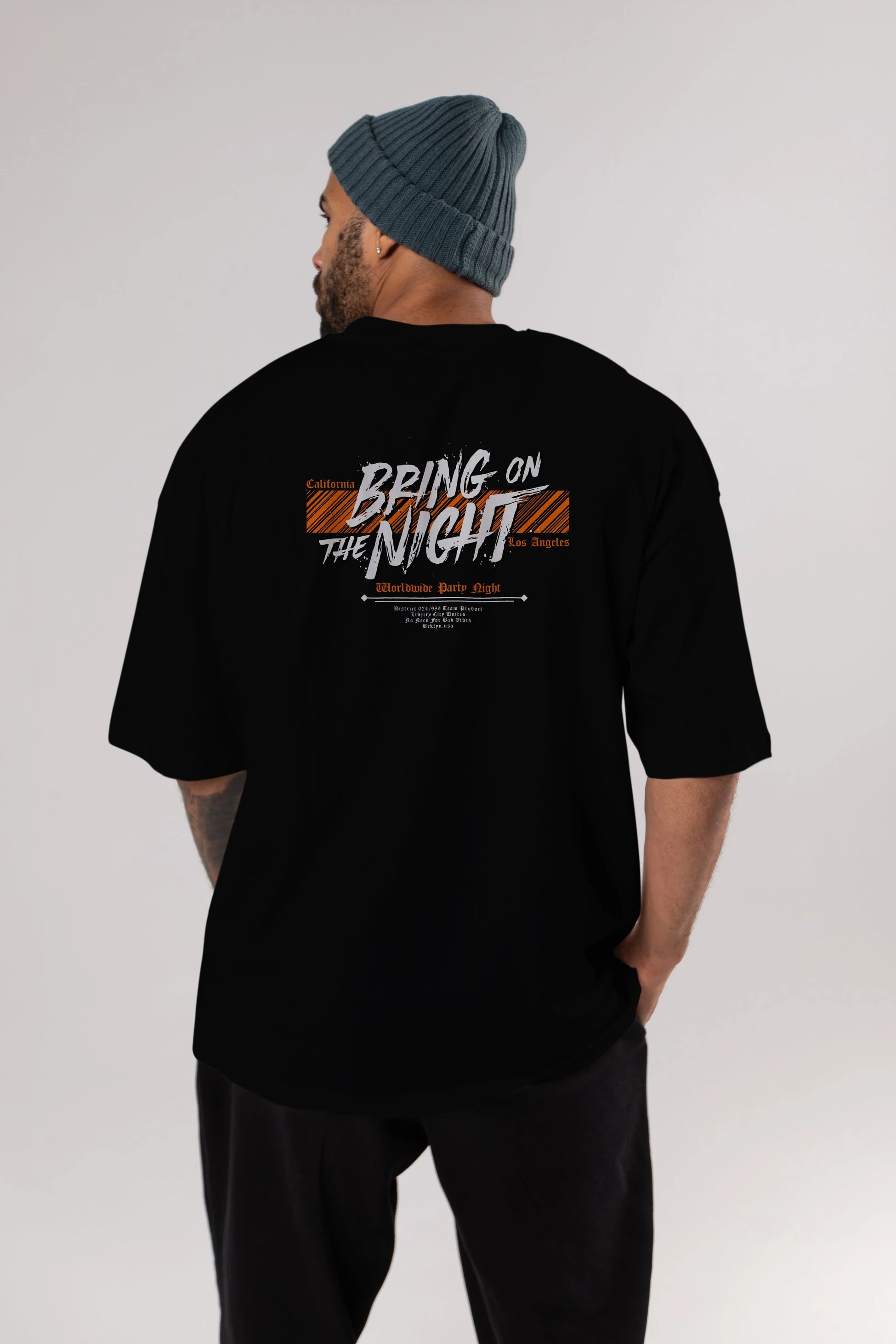 Bring on The Night Arka Baskılı Oversize t-shirt Erkek Kadın Unisex