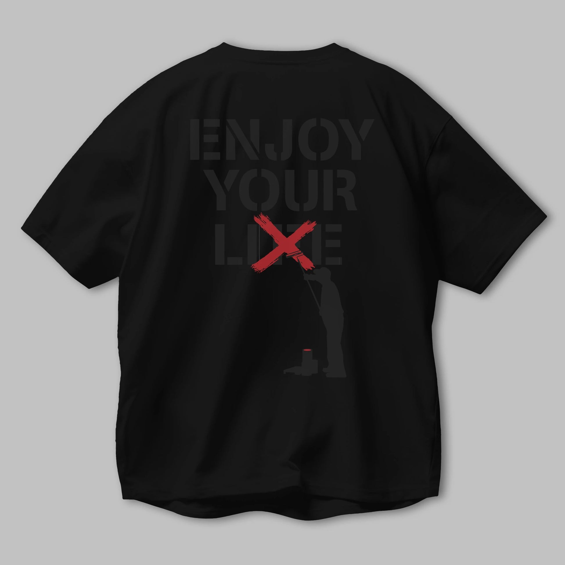 Enjoy Your Lie Arka Baskılı Oversize t-shirt %100 pamuk Erkek Kadın Unisex