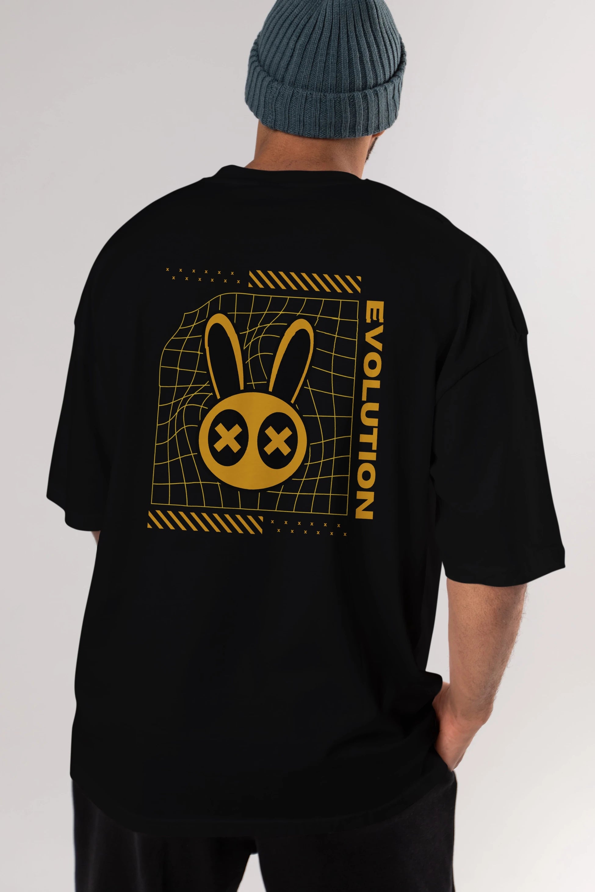 Evolution Yazılı Arka Baskılı Oversize t-shirt Erkek Kadın Unisex