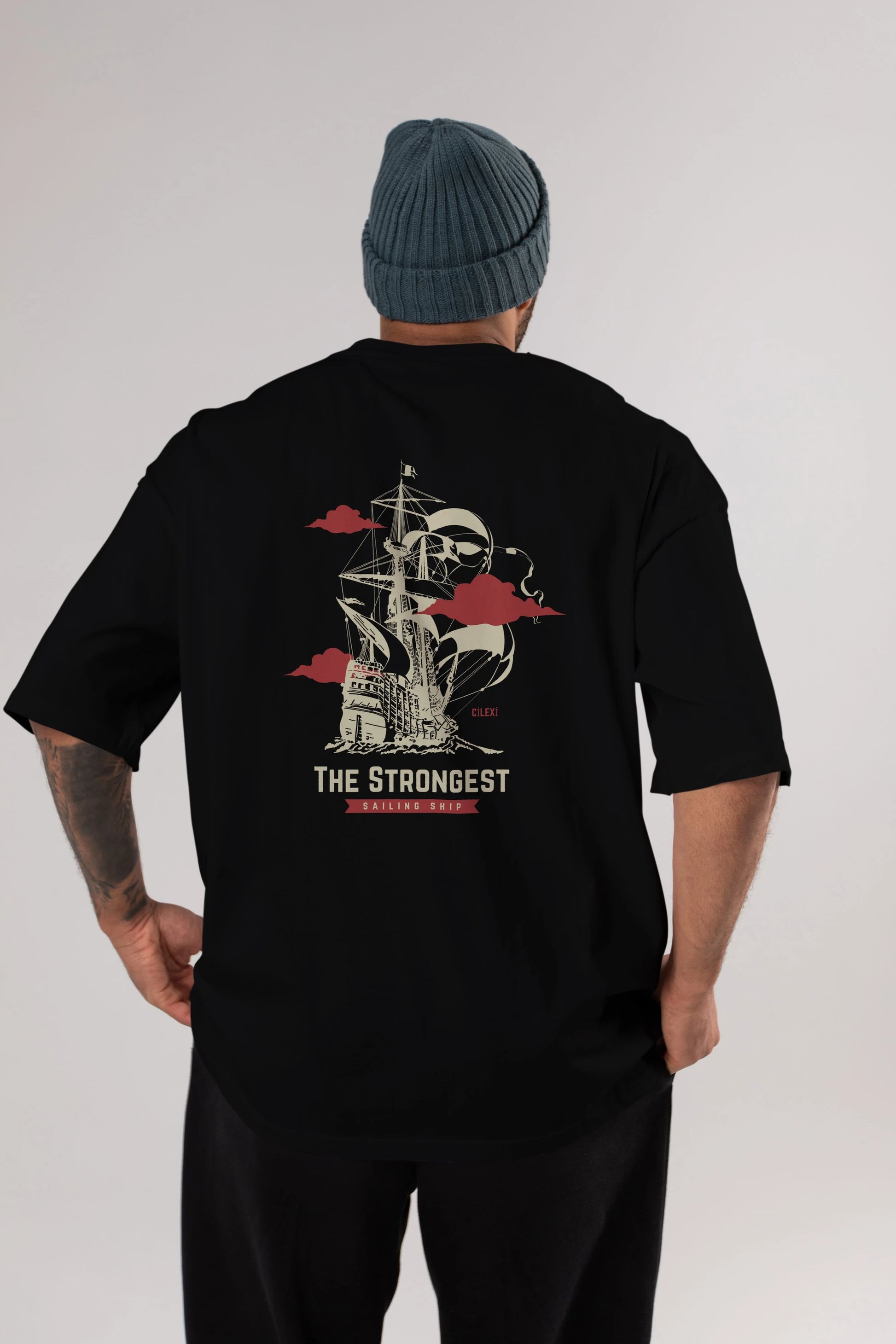 The Strongest Yazılı Arka Baskılı Oversize t-shirt Erkek Kadın Unisex