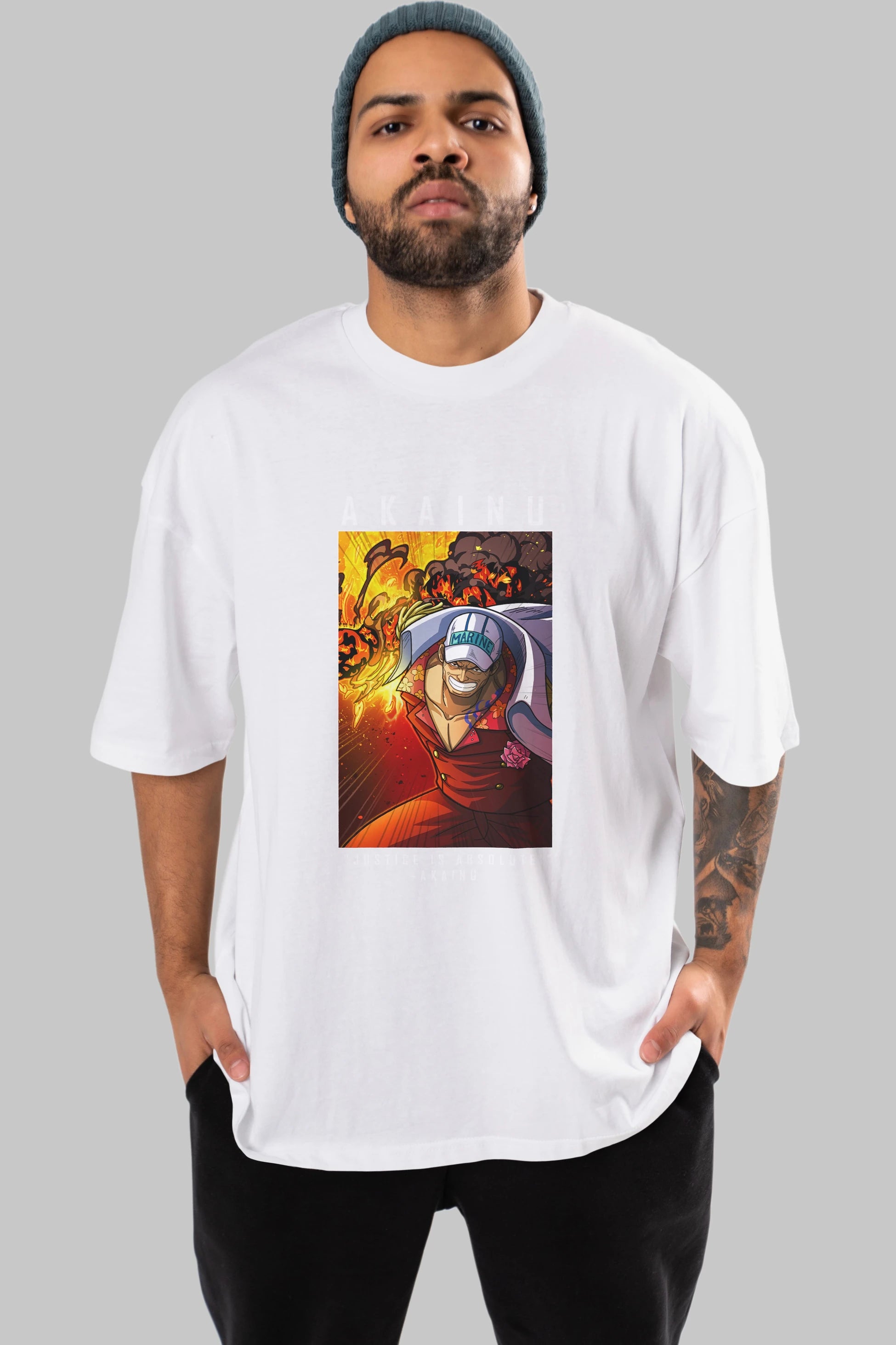 Sakazuki Anime Ön Baskılı Oversize t-shirt Erkek Kadın Unisex