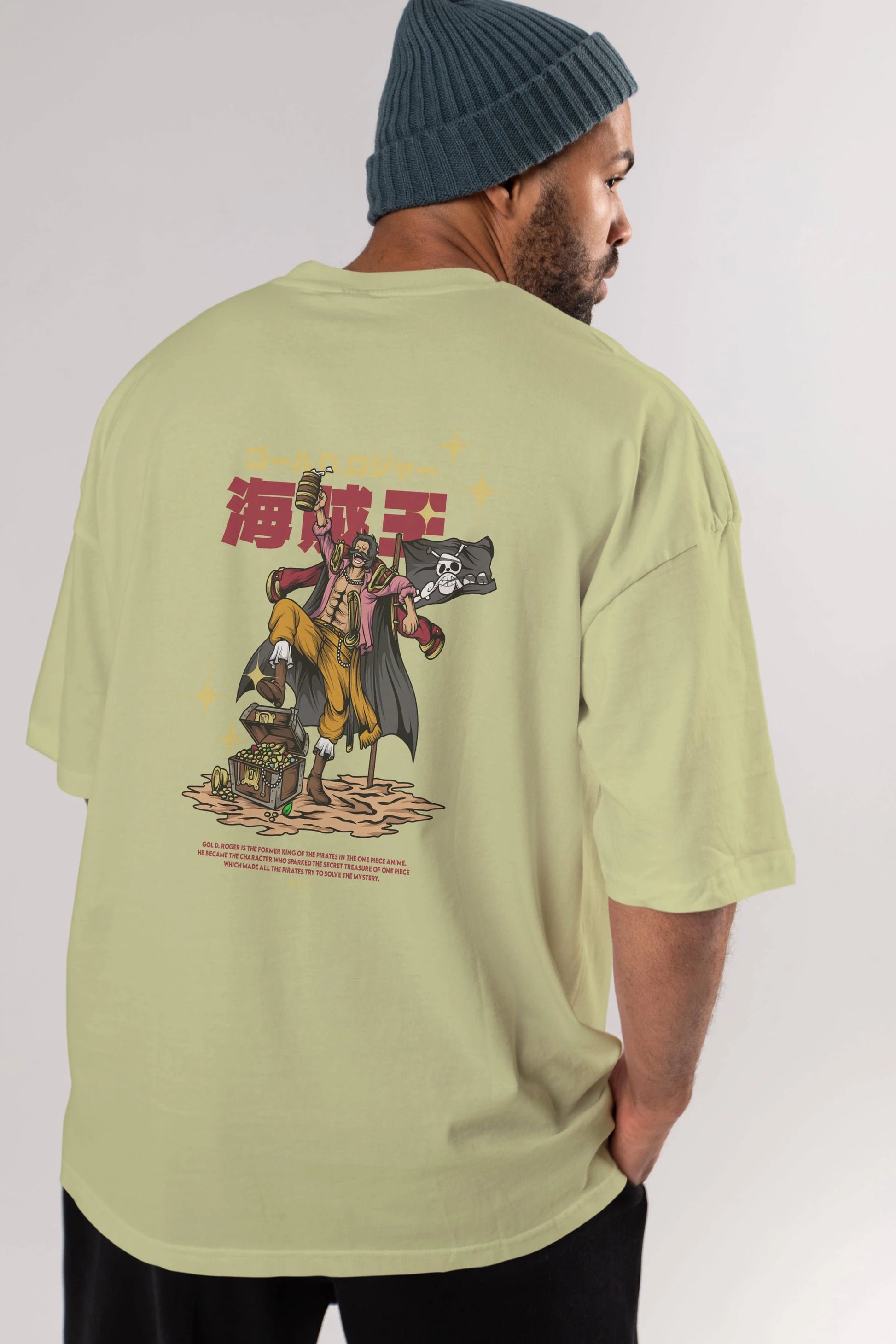 Roger Anime Arka Baskılı Oversize t-shirt Erkek Kadın Unisex