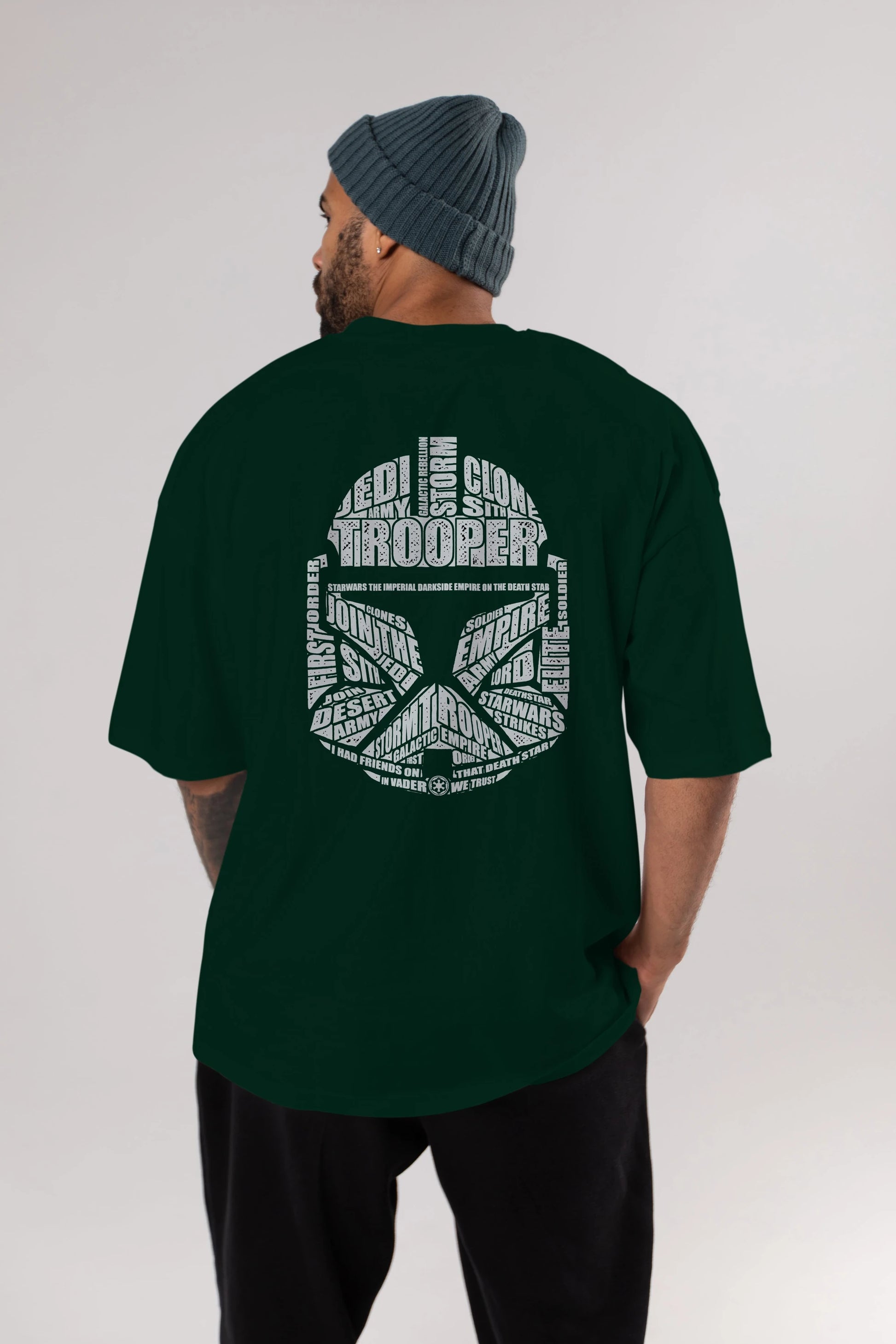 Trooper Arka Baskılı Oversize t-shirt %100 pamuk Erkek Kadın Unisex