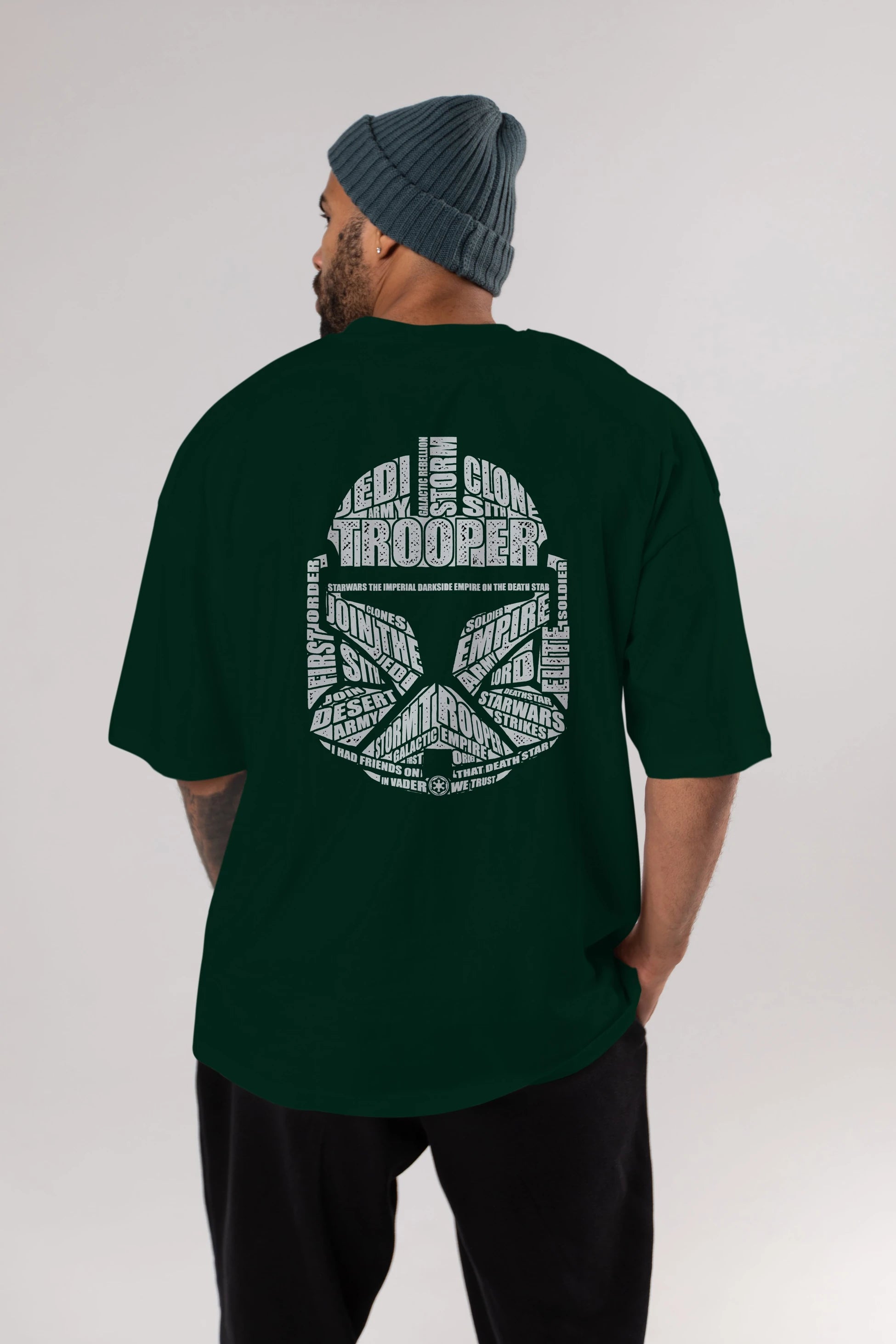 Trooper Arka Baskılı Oversize t-shirt %100 pamuk Erkek Kadın Unisex