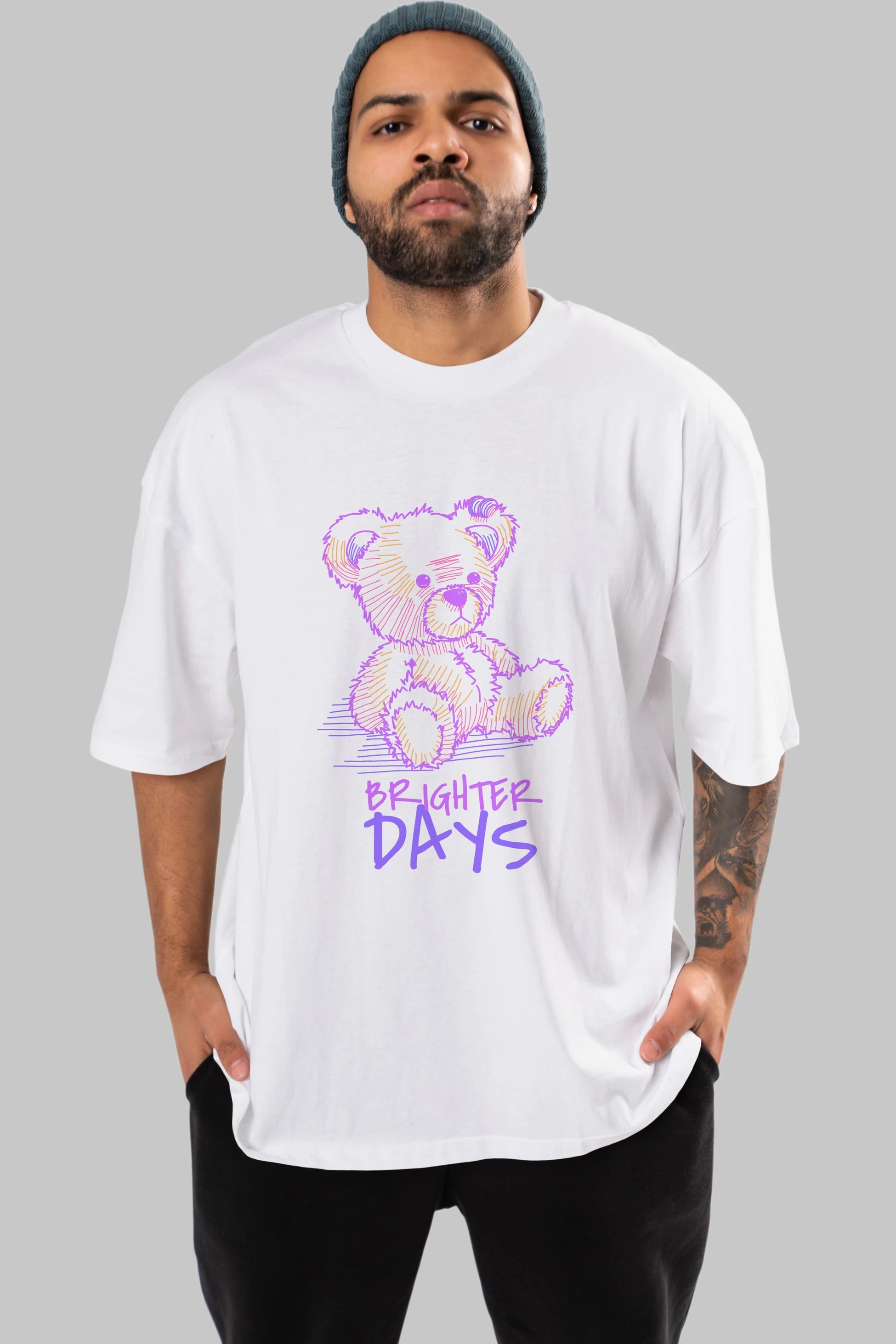 Brighter Days Ön Baskılı Oversize t-shirt Erkek Kadın Unisex