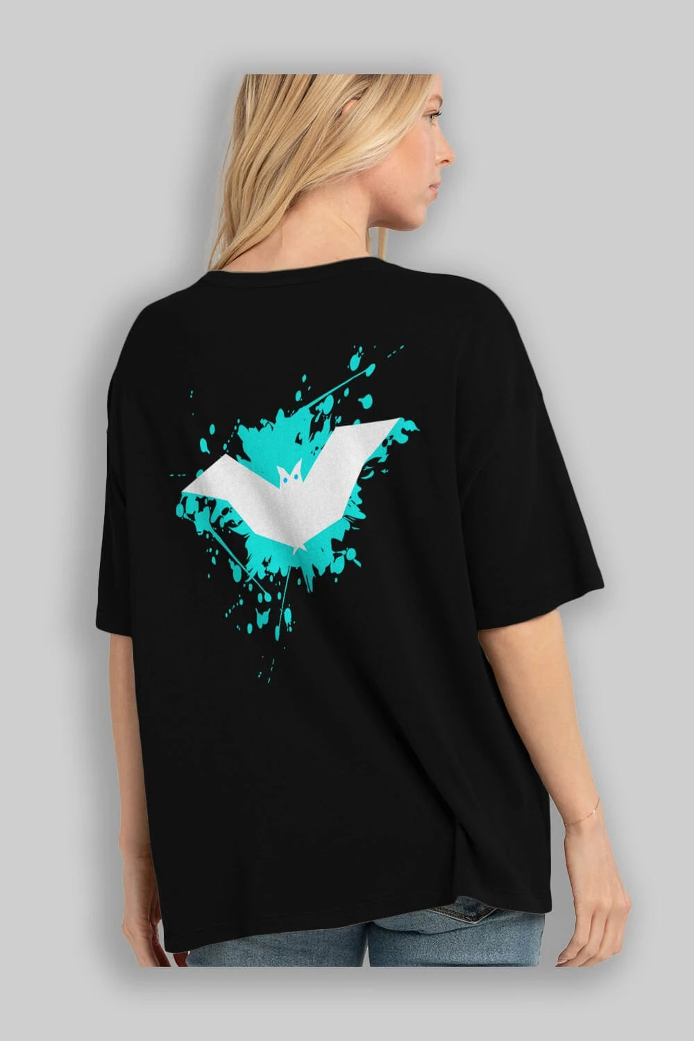 Halloween Arka Baskılı Oversize t-shirt Erkek Kadın Unisex