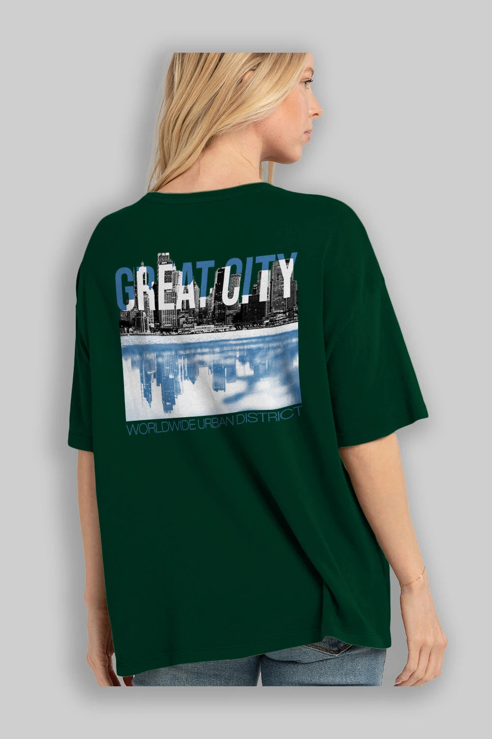 Great City Arka Baskılı Oversize t-shirt Erkek Kadın Unisex