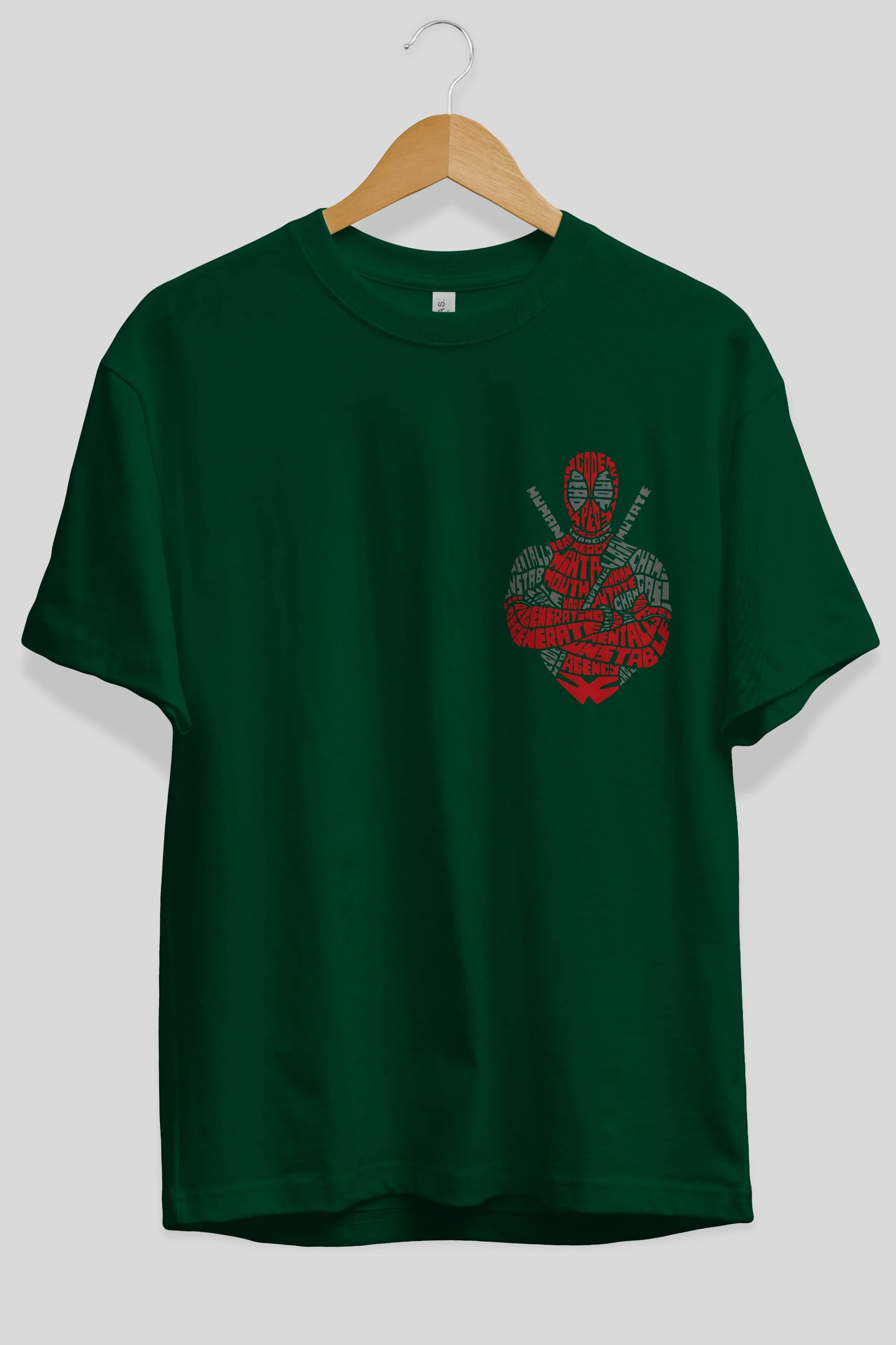 Deadpool (16) Ön Sol Baskılı Oversize t-shirt Erkek Kadın Unisex %100 Pamuk Bisiklet Yaka tişort