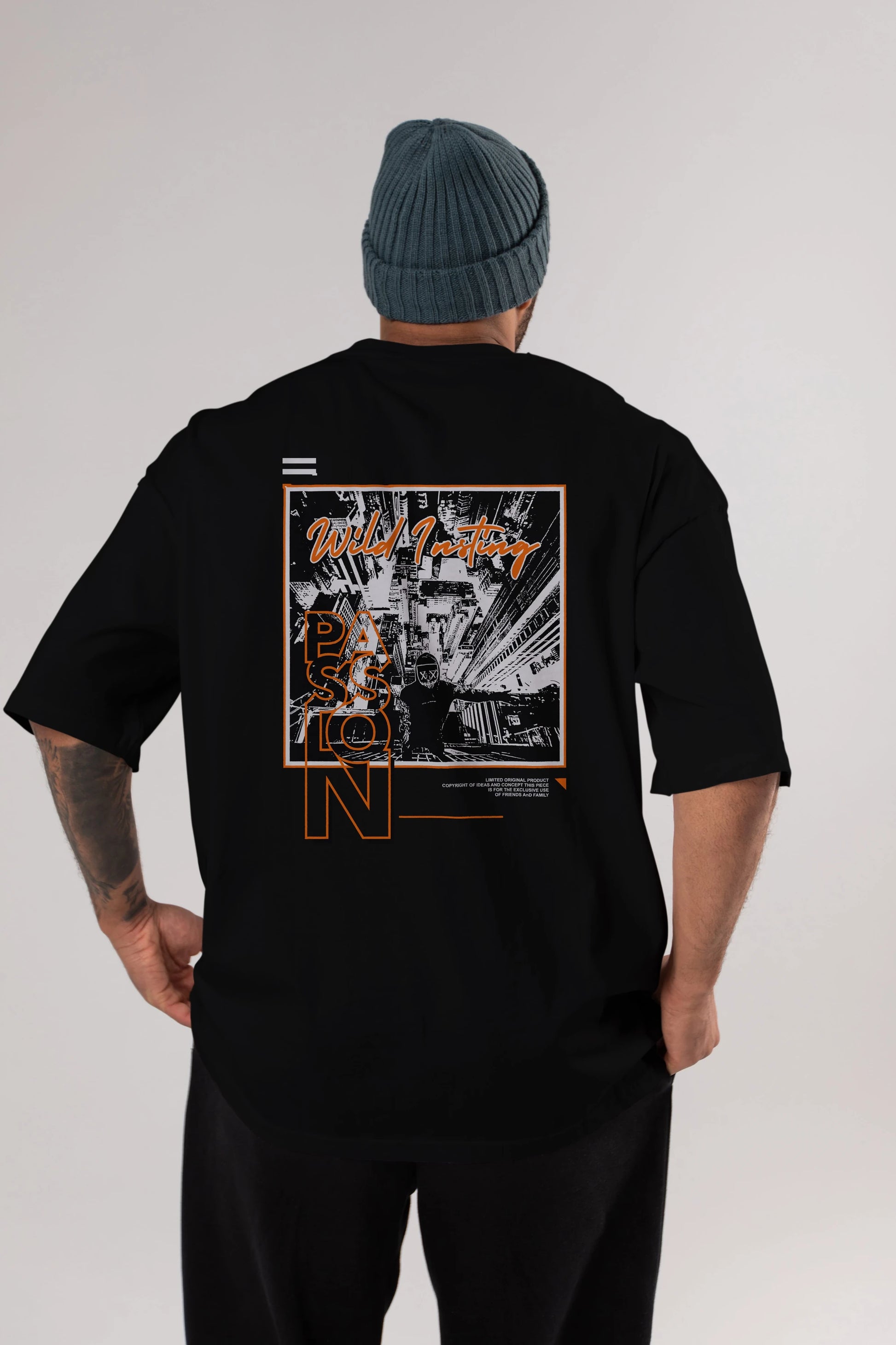 Wild Passion Arka Baskılı Oversize t-shirt Erkek Kadın Unisex
