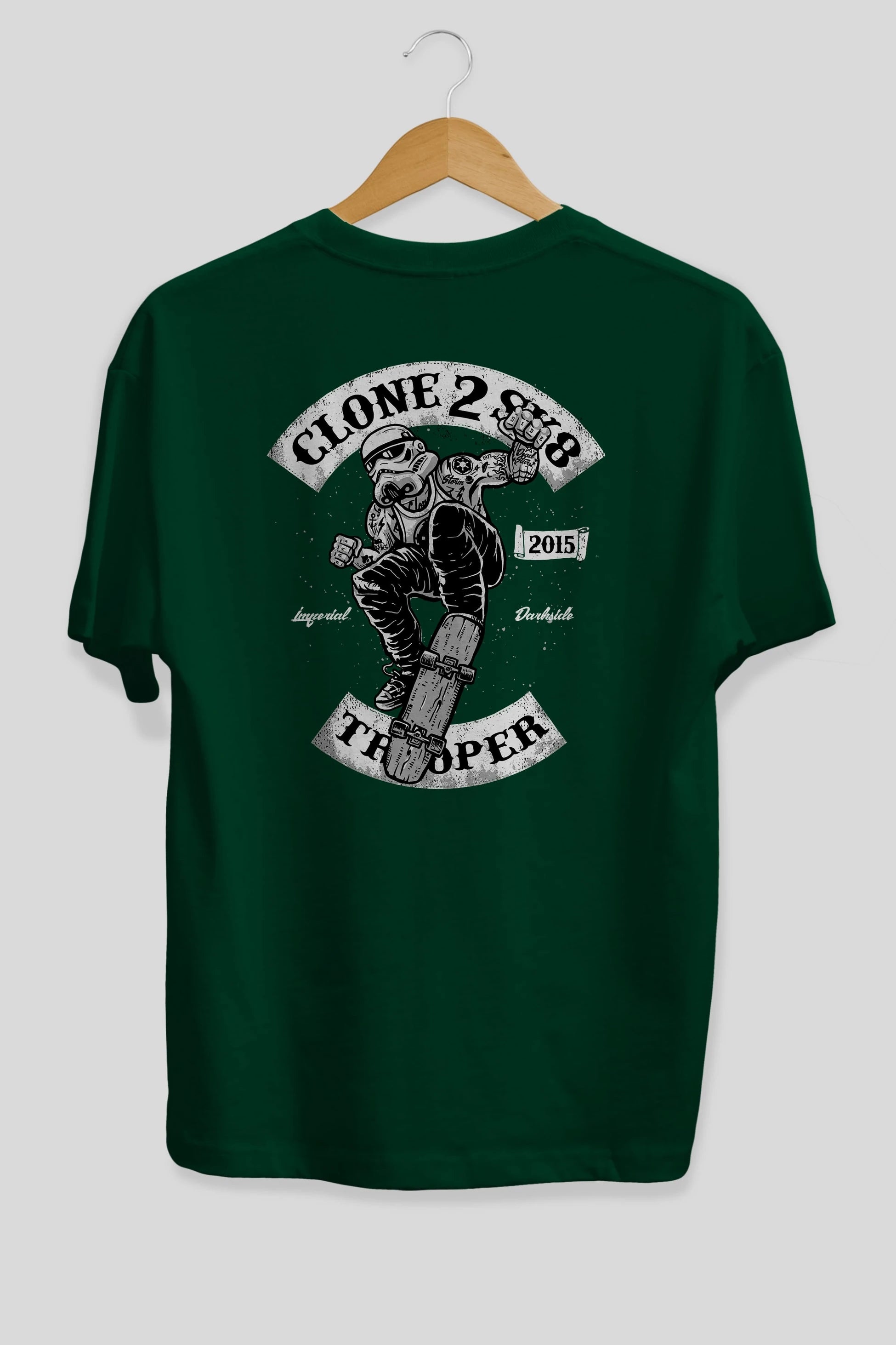 Clone 2 Sk8 Arka Baskılı Oversize t-shirt Erkek Kadın Unisex %100 Pamuk