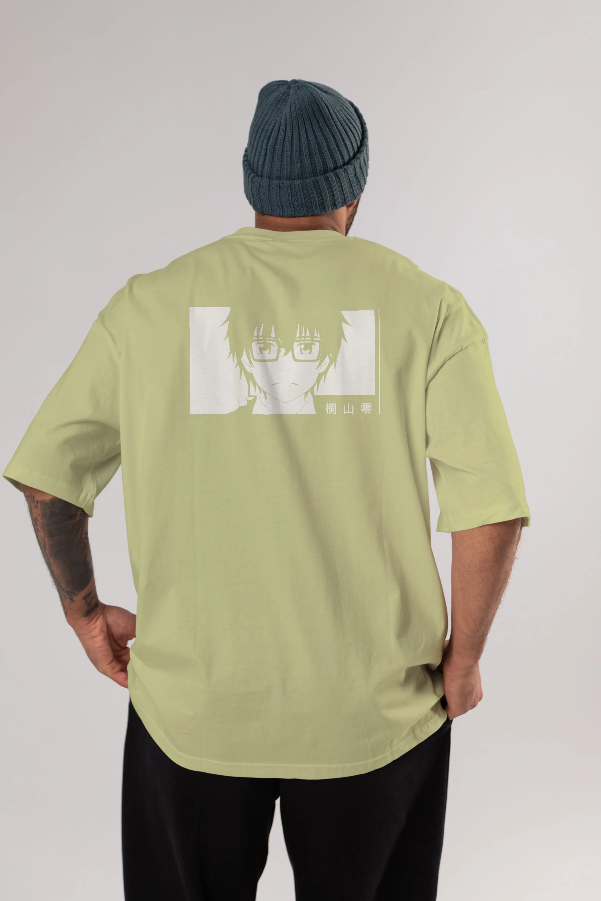 Rei Kiriyama 3 Anime Arka Baskılı Oversize t-shirt Erkek Kadın Unisex