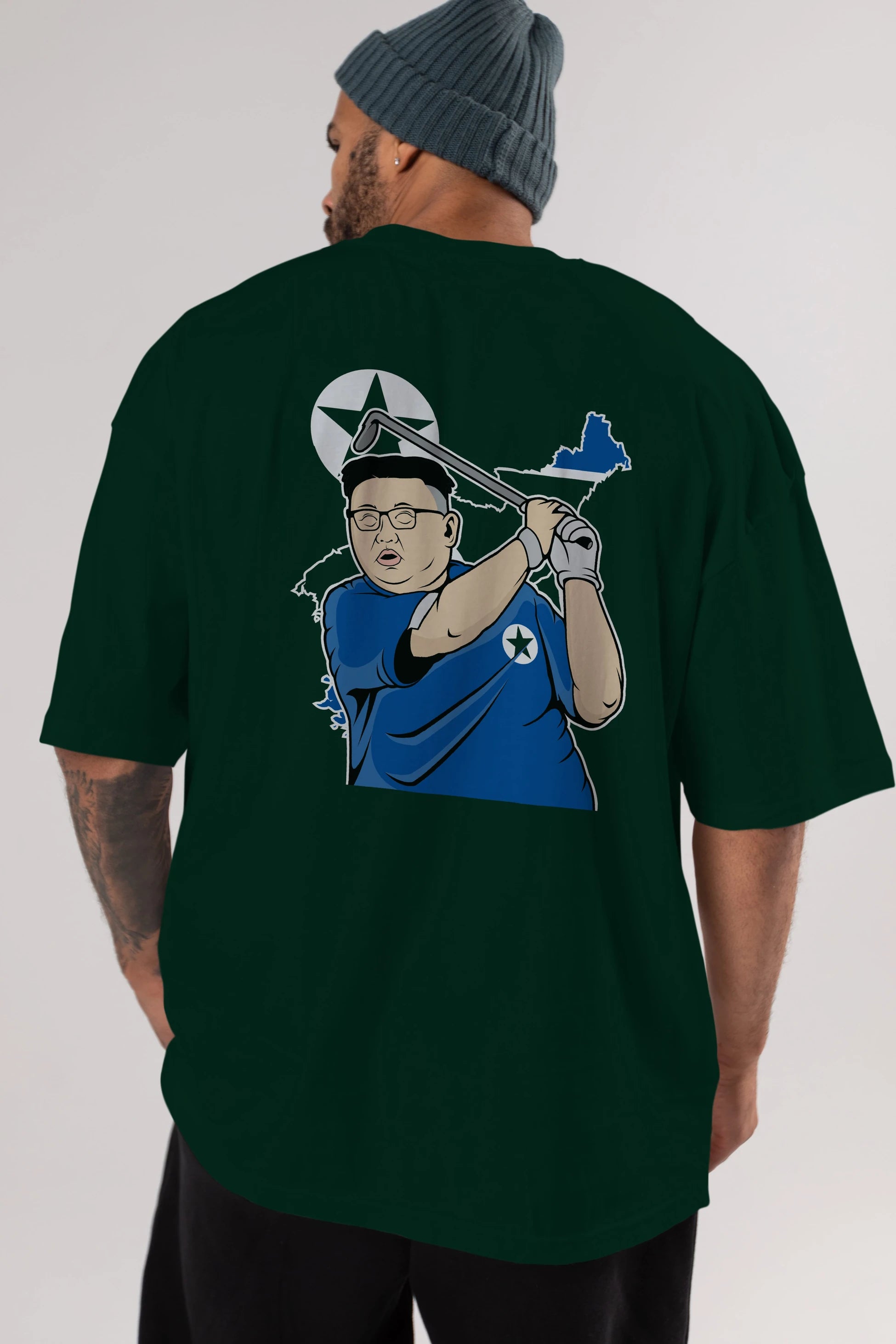 Kim Golf Arka Baskılı Oversize t-shirt Erkek Kadın Unisex %100 Pamuk tişort