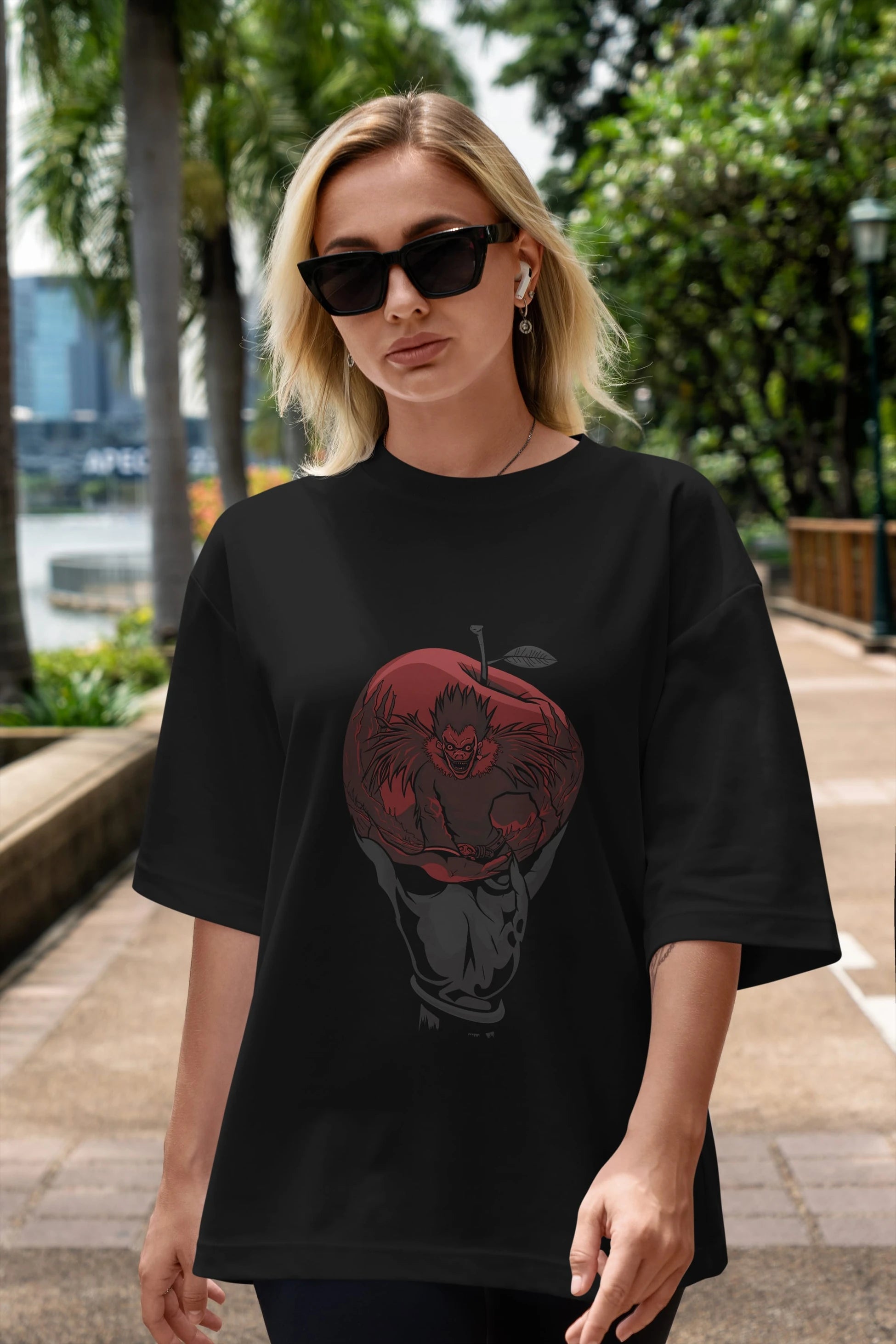 DEATH NOTE -RYUK Anime Ön Baskılı Oversize t-shirt %100 pamuk Erkek Kadın Unisex