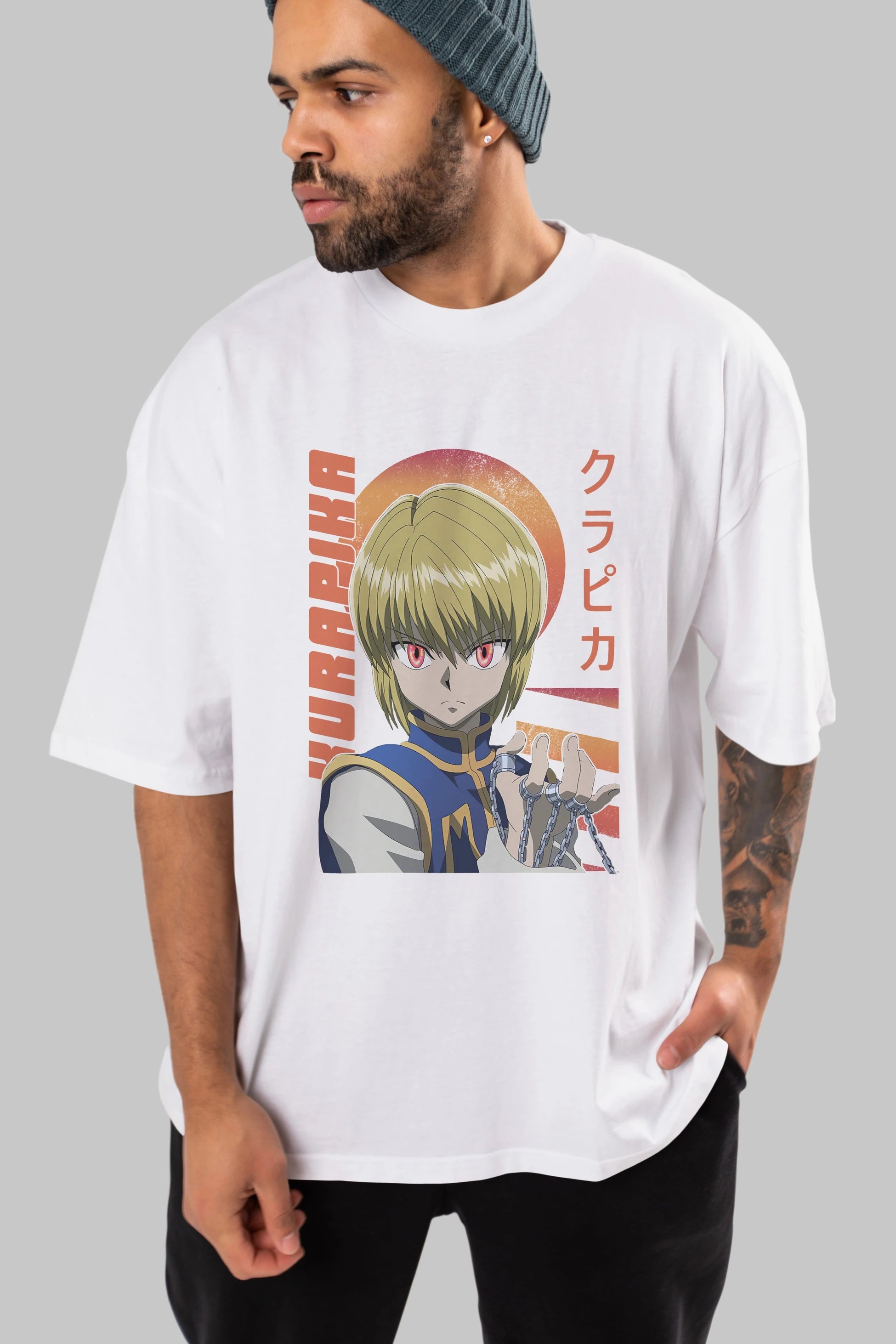 Kurapika 5 (2) Anime Ön Baskılı Oversize t-shirt %100 pamuk Erkek Kadın Unisex