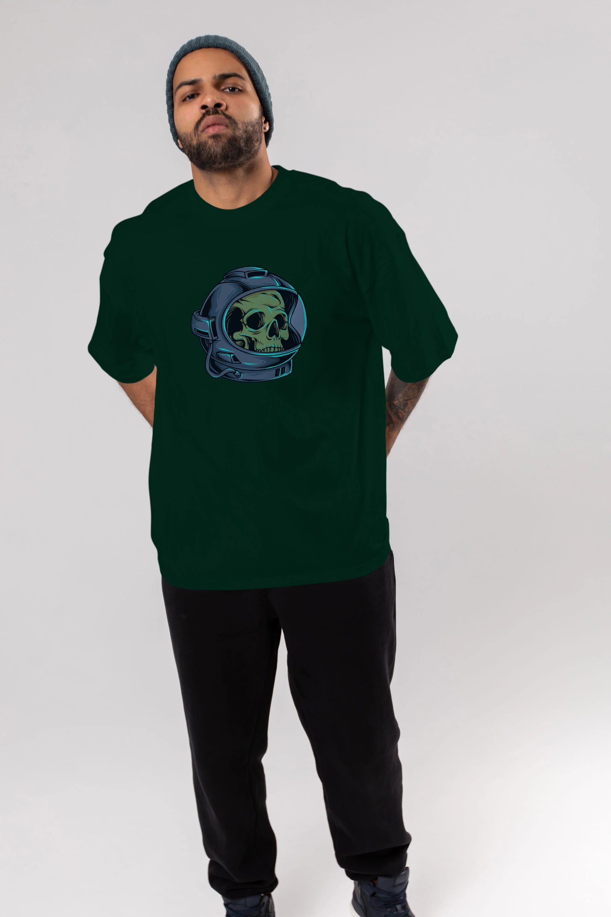 Astroskull Ön Baskılı Oversize t-shirt Erkek Kadın Unisex