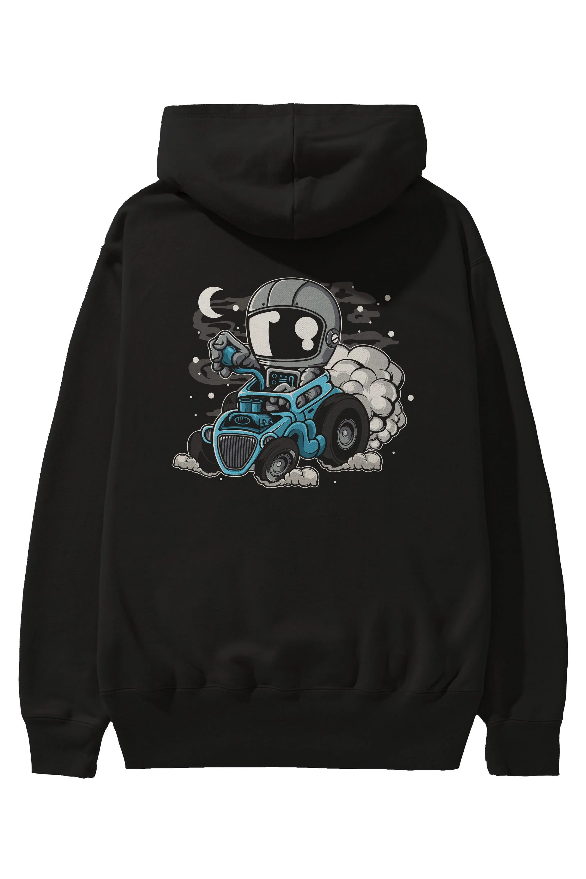 Astronaut Hotrod Arka Baskılı Hoodie Oversize Kapüşonlu Sweatshirt Erkek Kadın Unisex