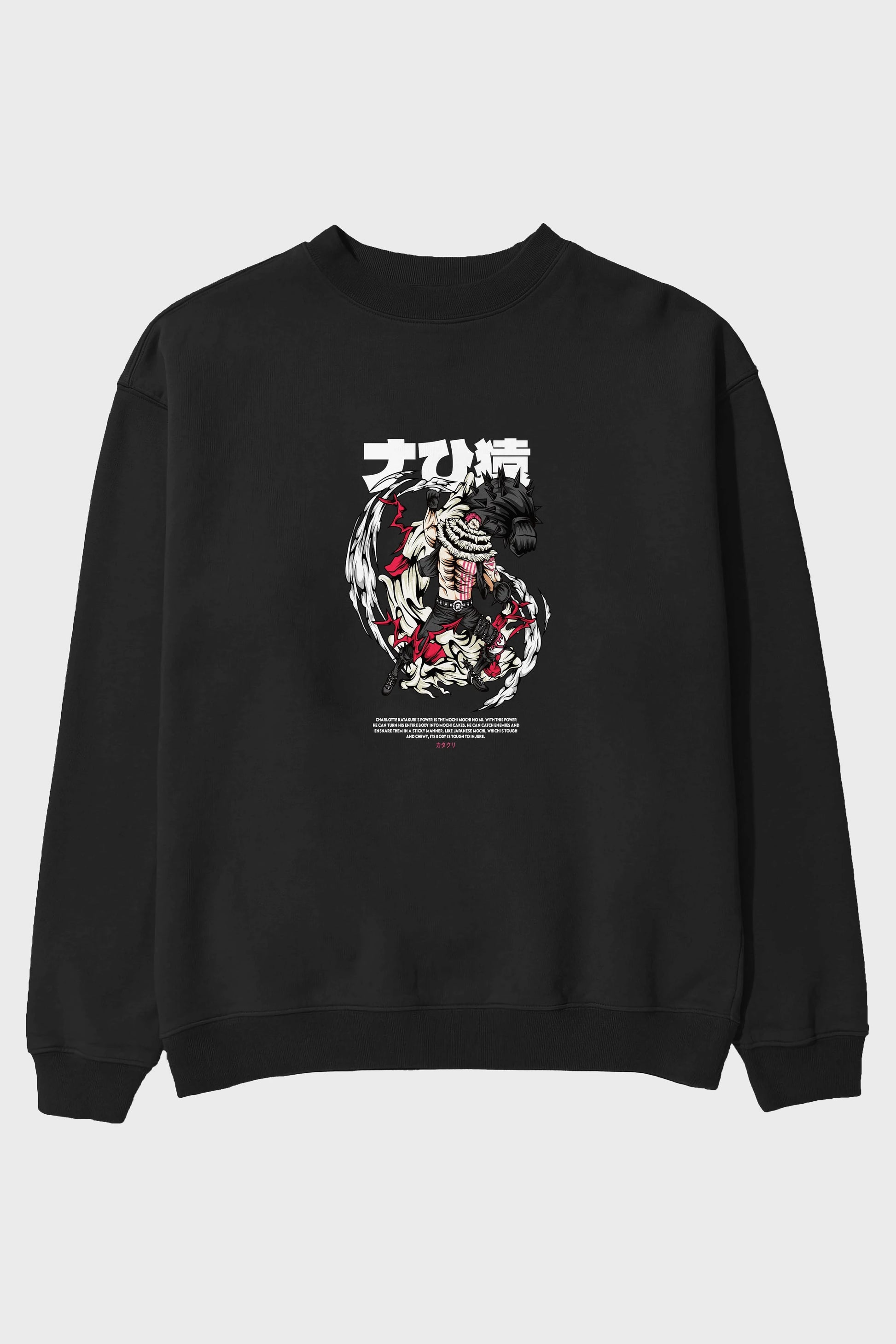 Katakuri Anime Ön Baskılı Oversize Sweatshirt Erkek Kadın Unisex