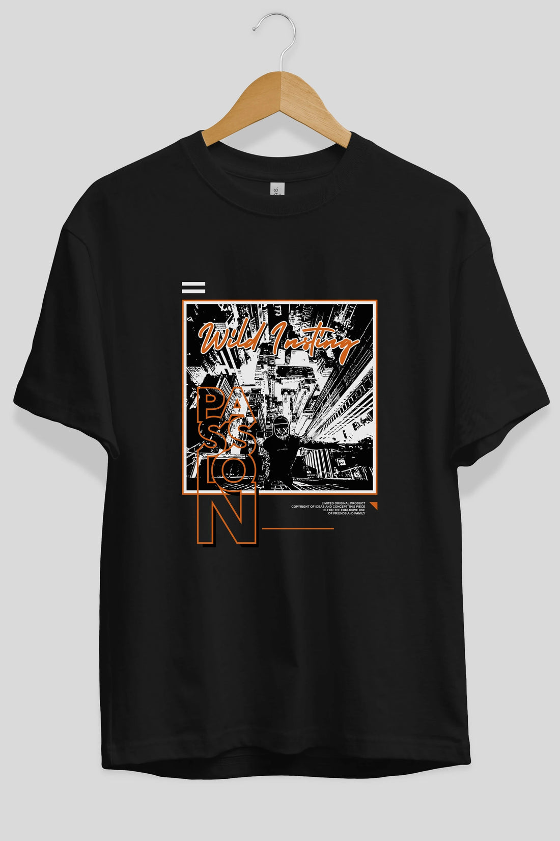 Wild Passion Ön Baskılı Oversize t-shirt Erkek Kadın Unisex