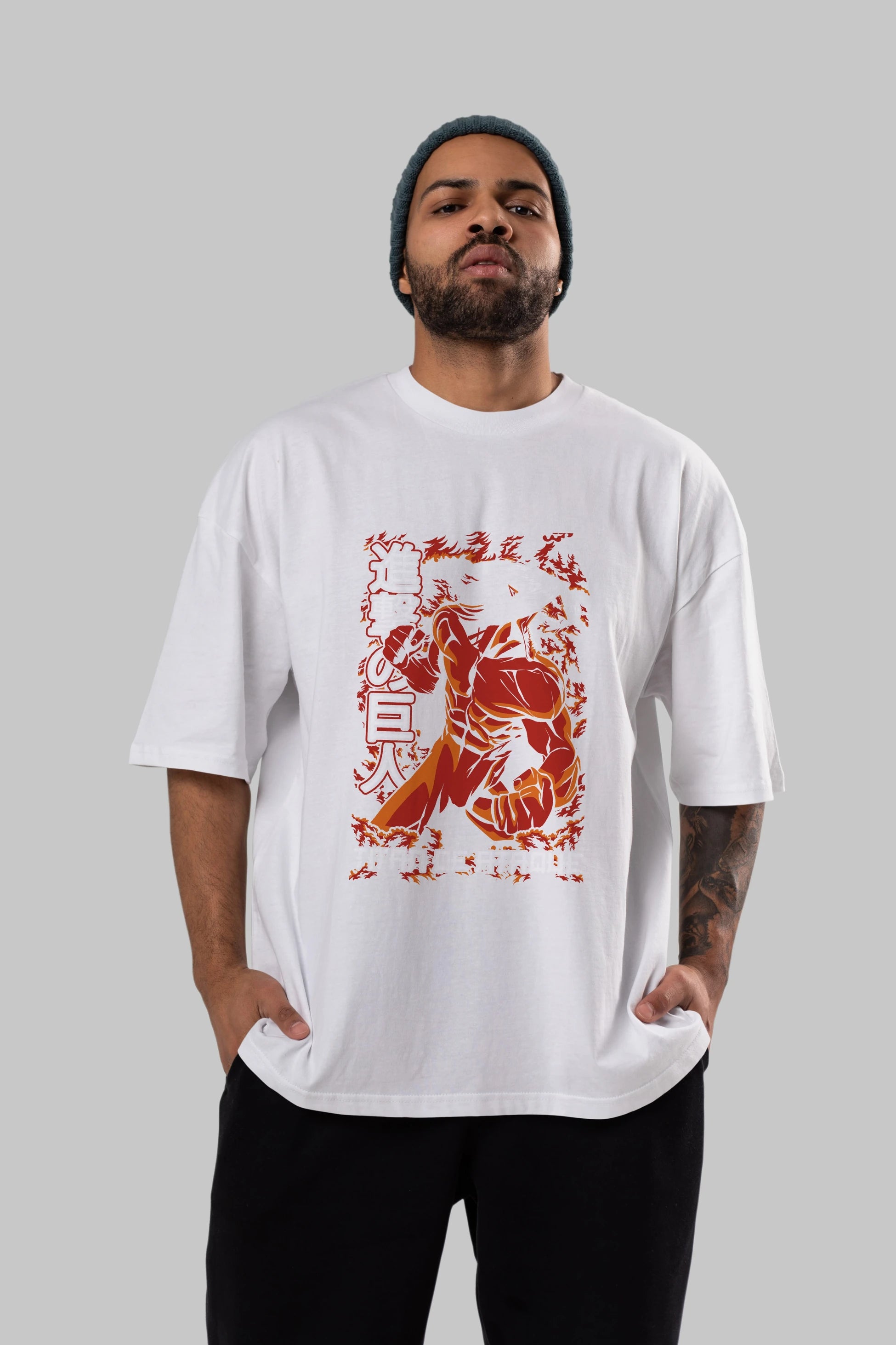 Eren Yeager Anime Ön Baskılı Oversize t-shirt Erkek Kadın Unisex
