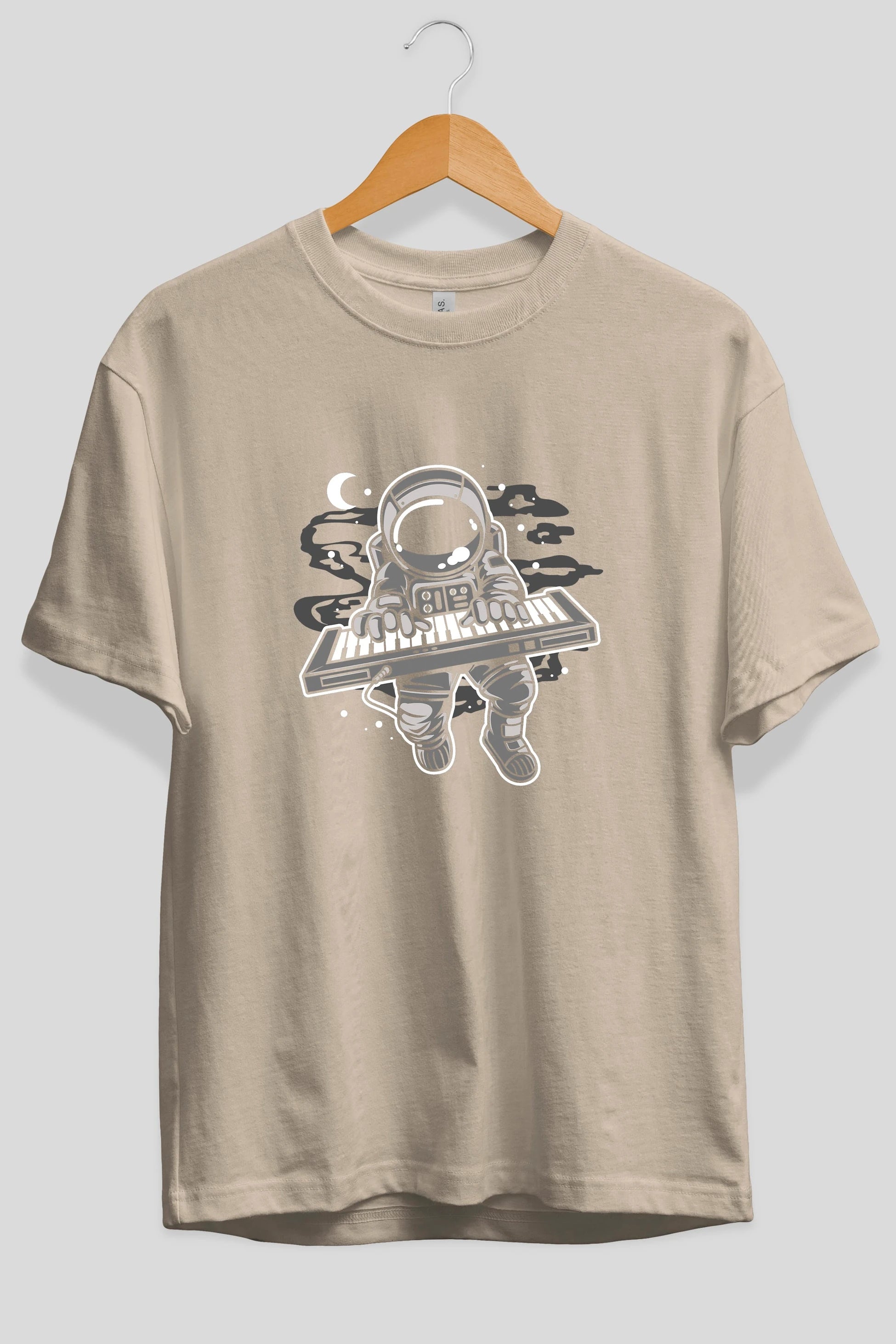 Astronaut Keyboard Ön Baskılı Oversize t-shirt Erkek Kadın Unisex