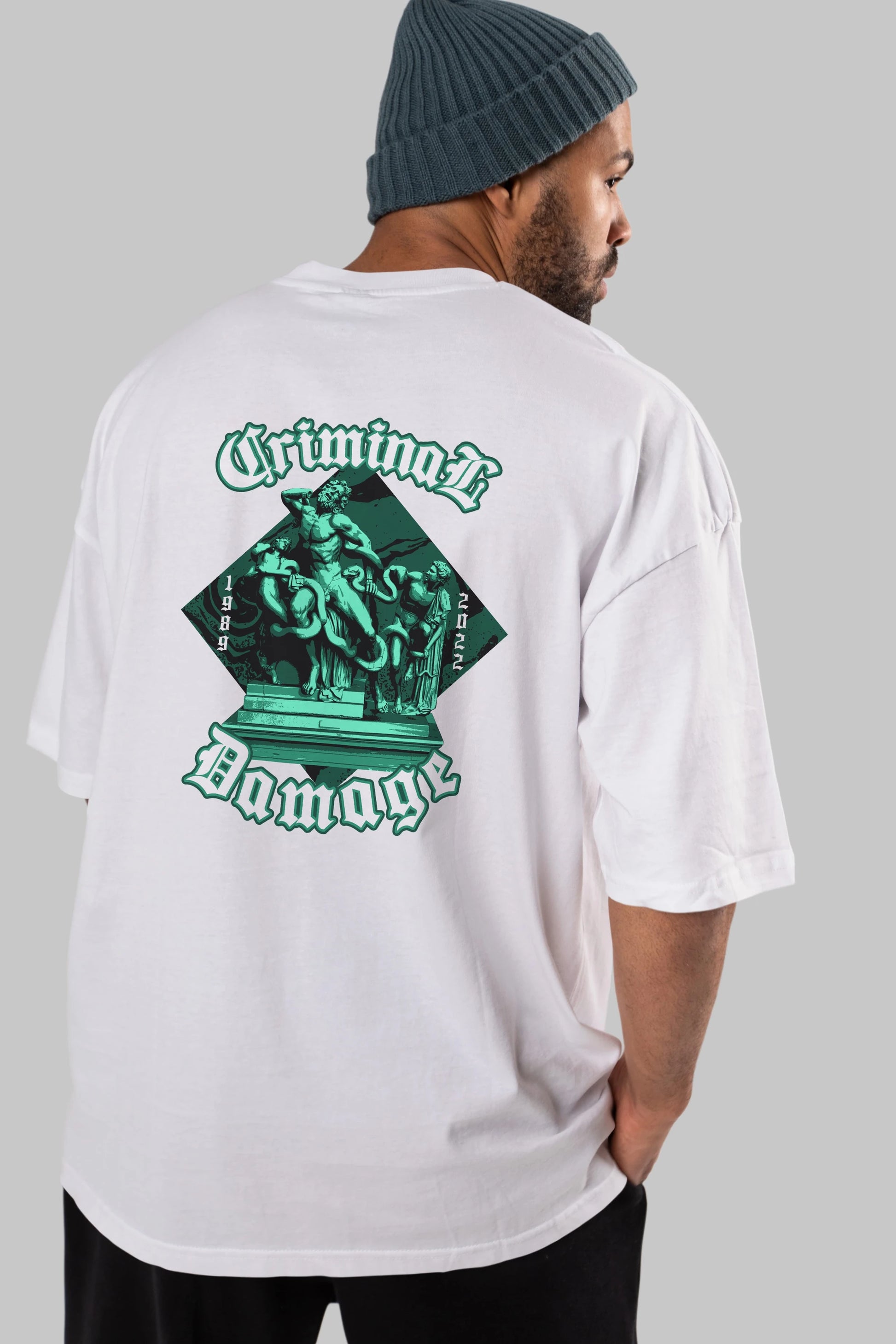 Criminal Damage Arka Baskılı Oversize t-shirt Erkek Kadın Unisex