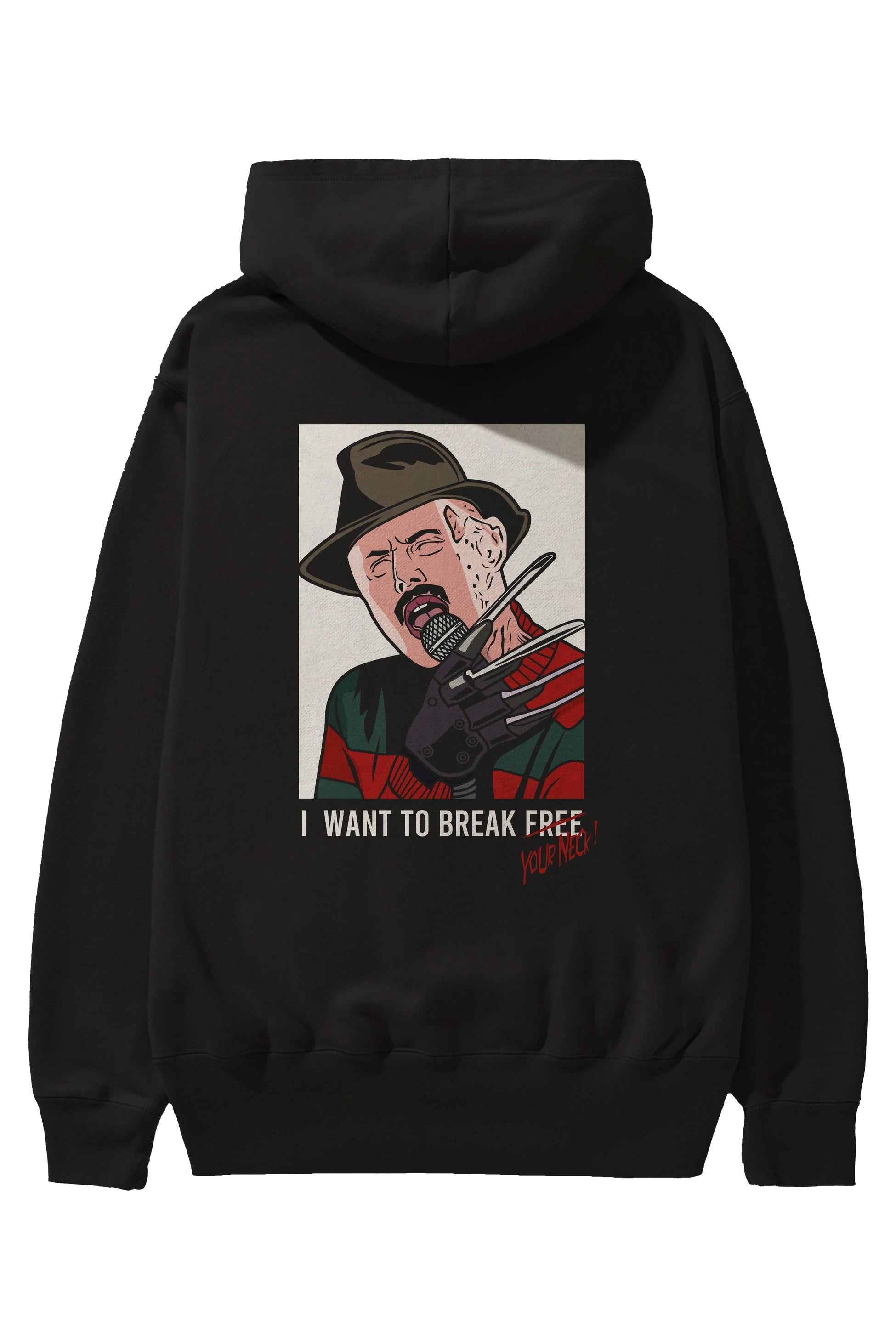 Freddy Merkrueger Arka Baskılı Hoodie Oversize Kapüşonlu Sweatshirt Erkek Kadın Unisex