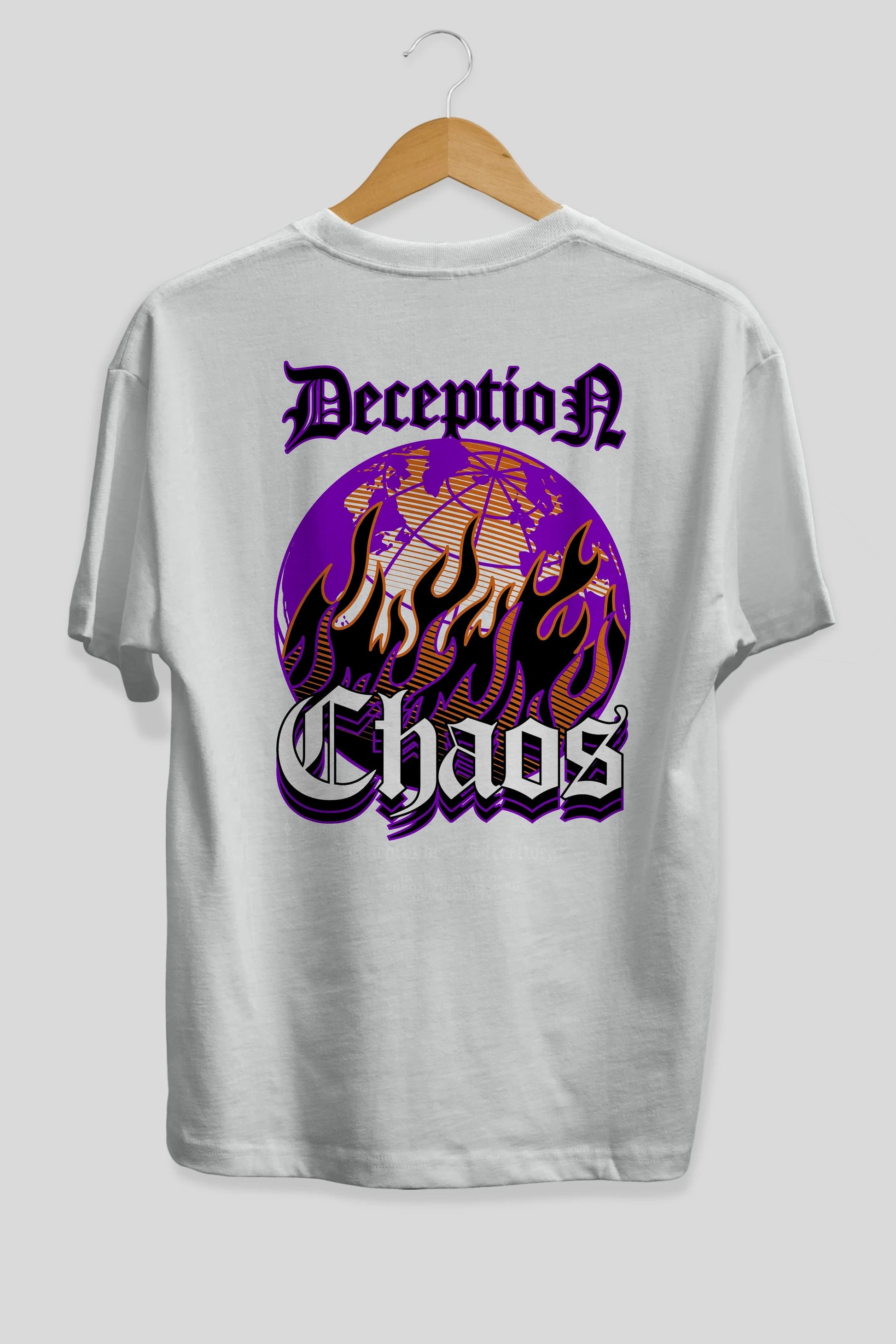 Deception Chaos Arka Baskılı Oversize t-shirt Erkek Kadın Unisex