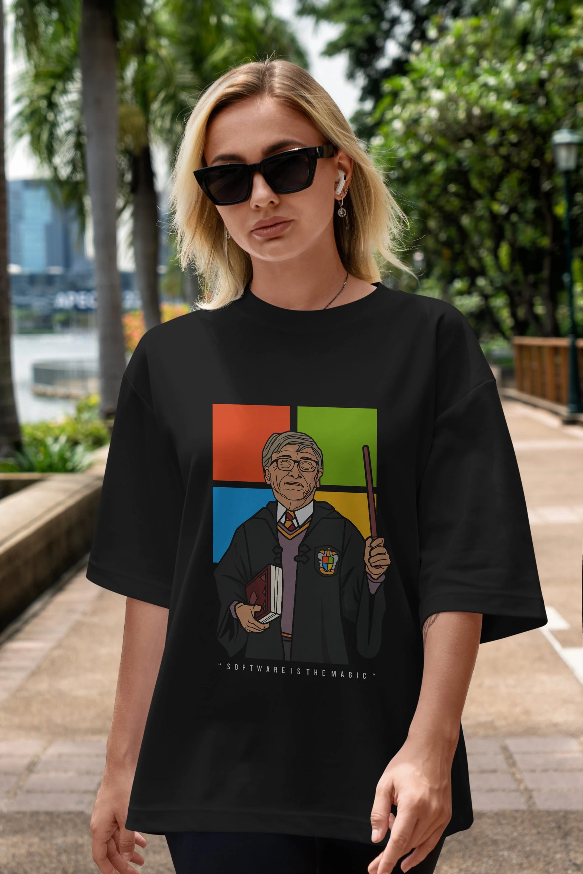 Harry Potter Gates Ön Baskılı Oversize t-shirt Erkek Kadın Unisex %100 Pamuk tişort