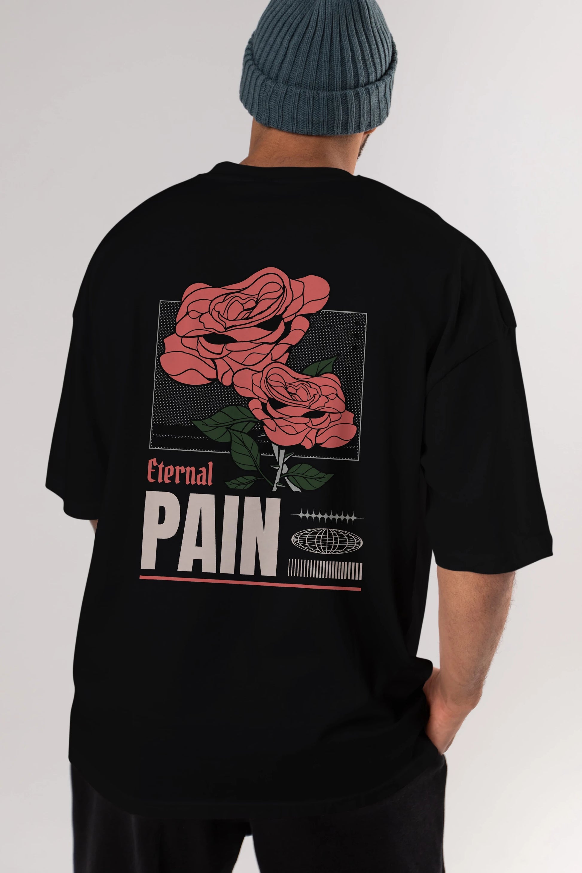 Eternal Pain Arka Baskılı Oversize t-shirt Erkek Kadın Unisex