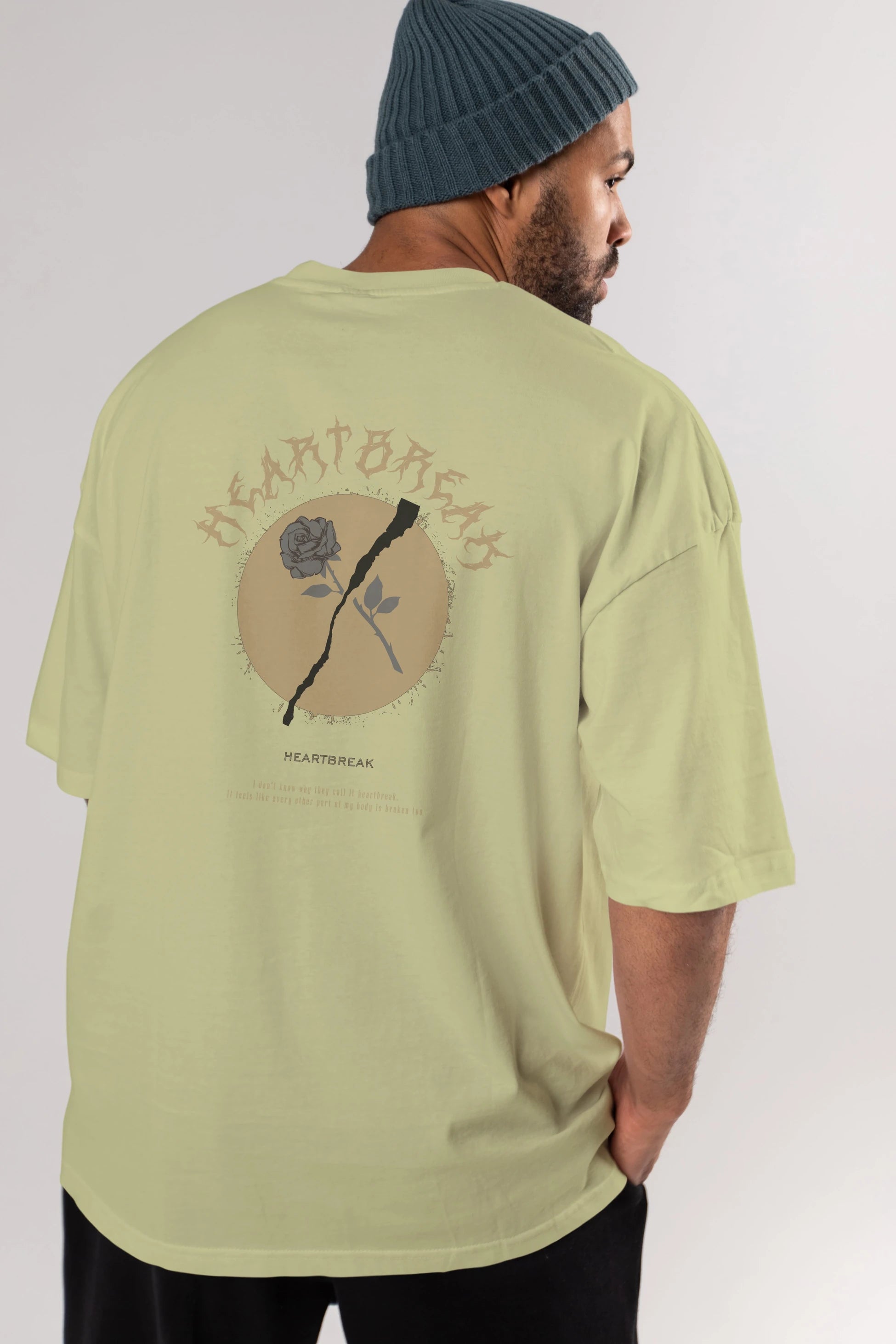 Heartbreak Arka Baskılı Oversize t-shirt Erkek Kadın Unisex