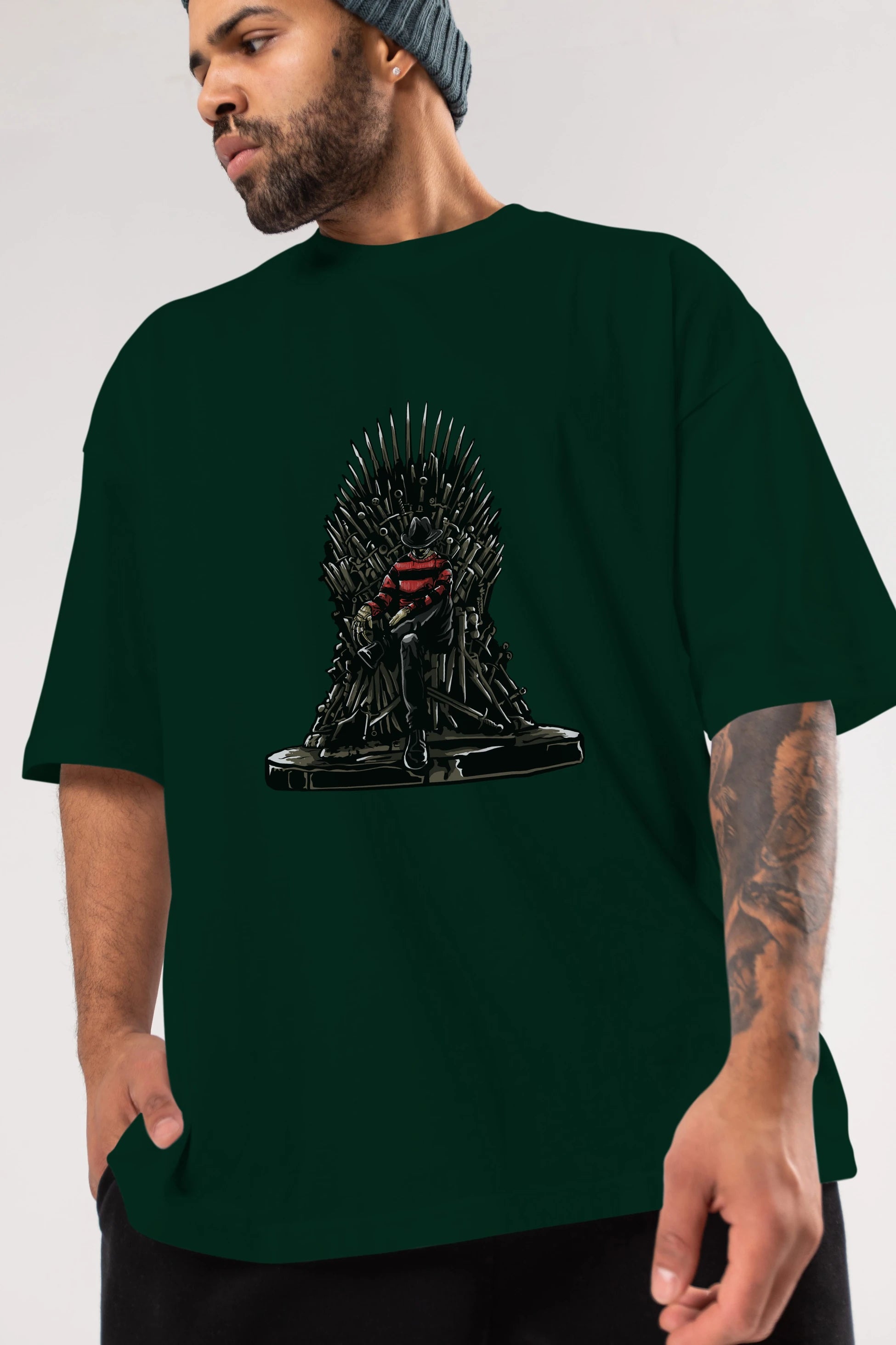 Nightmare Throne Ön Baskılı Oversize t-shirt Erkek Kadın Unisex %100 Pamuk tişort