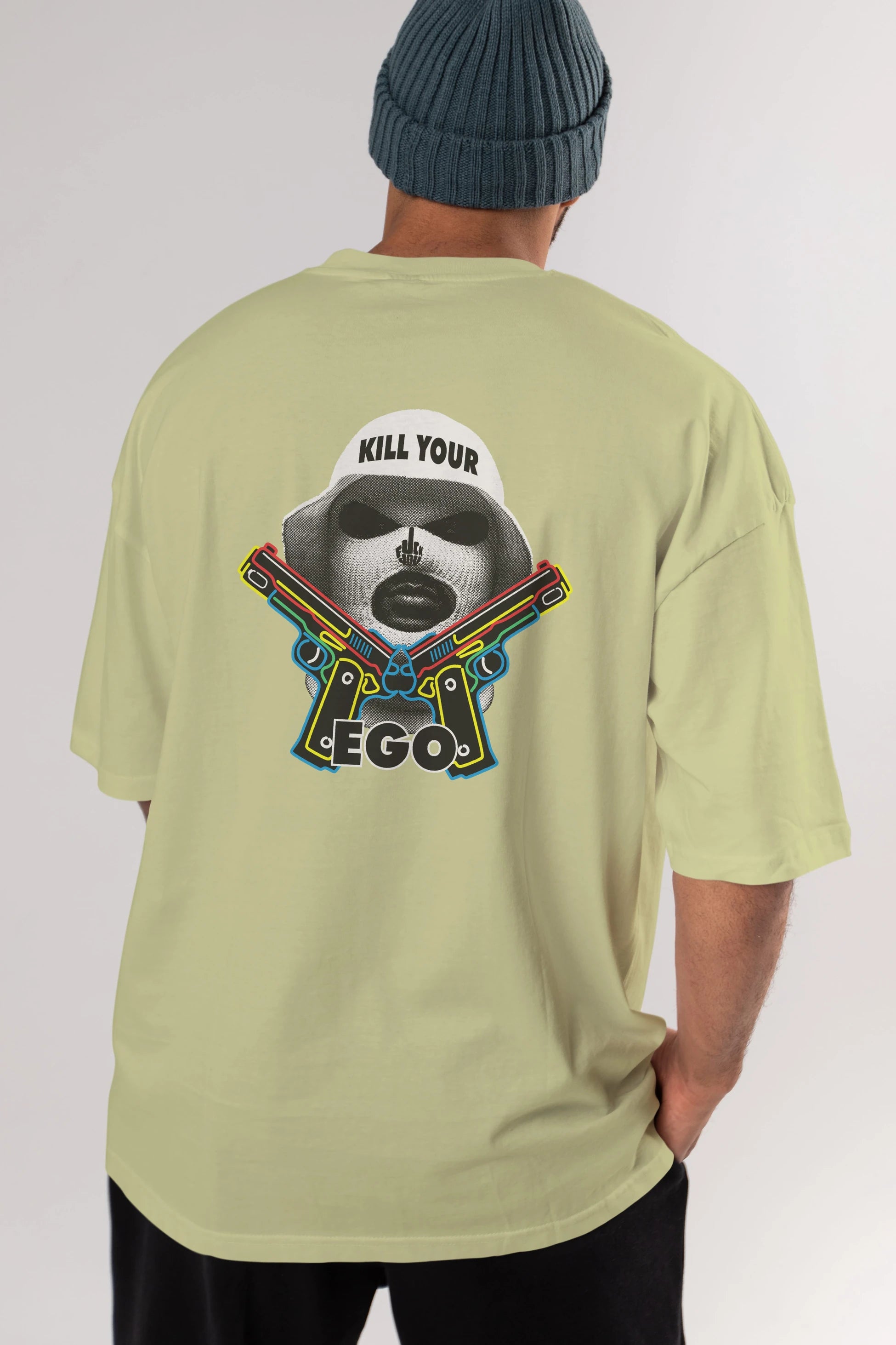 Kill Your Ego Arka Baskılı Oversize t-shirt Erkek Kadın Unisex