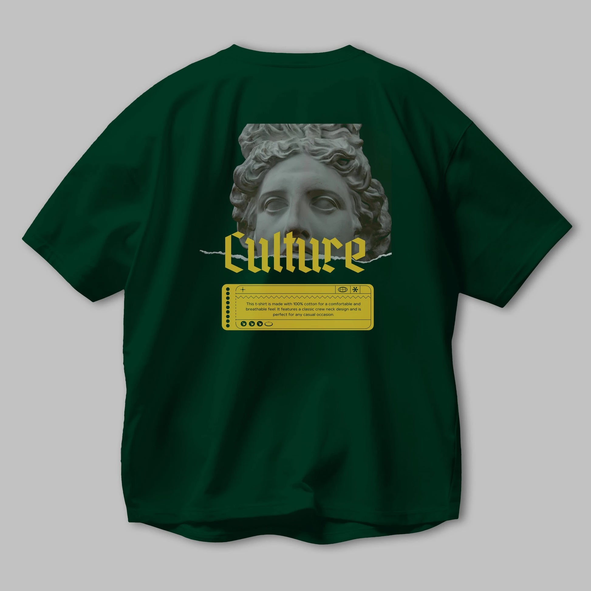Culture Yazılı Arka Baskılı Oversize t-shirt Erkek Kadın Unisex