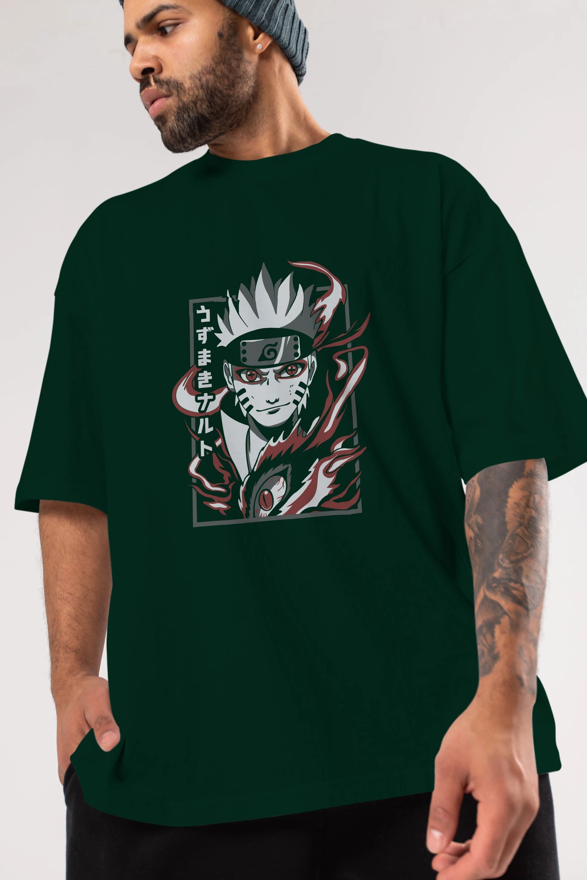 NarutoMod Anime Ön Baskılı Oversize t-shirt %100 pamuk Erkek Kadın Unisex