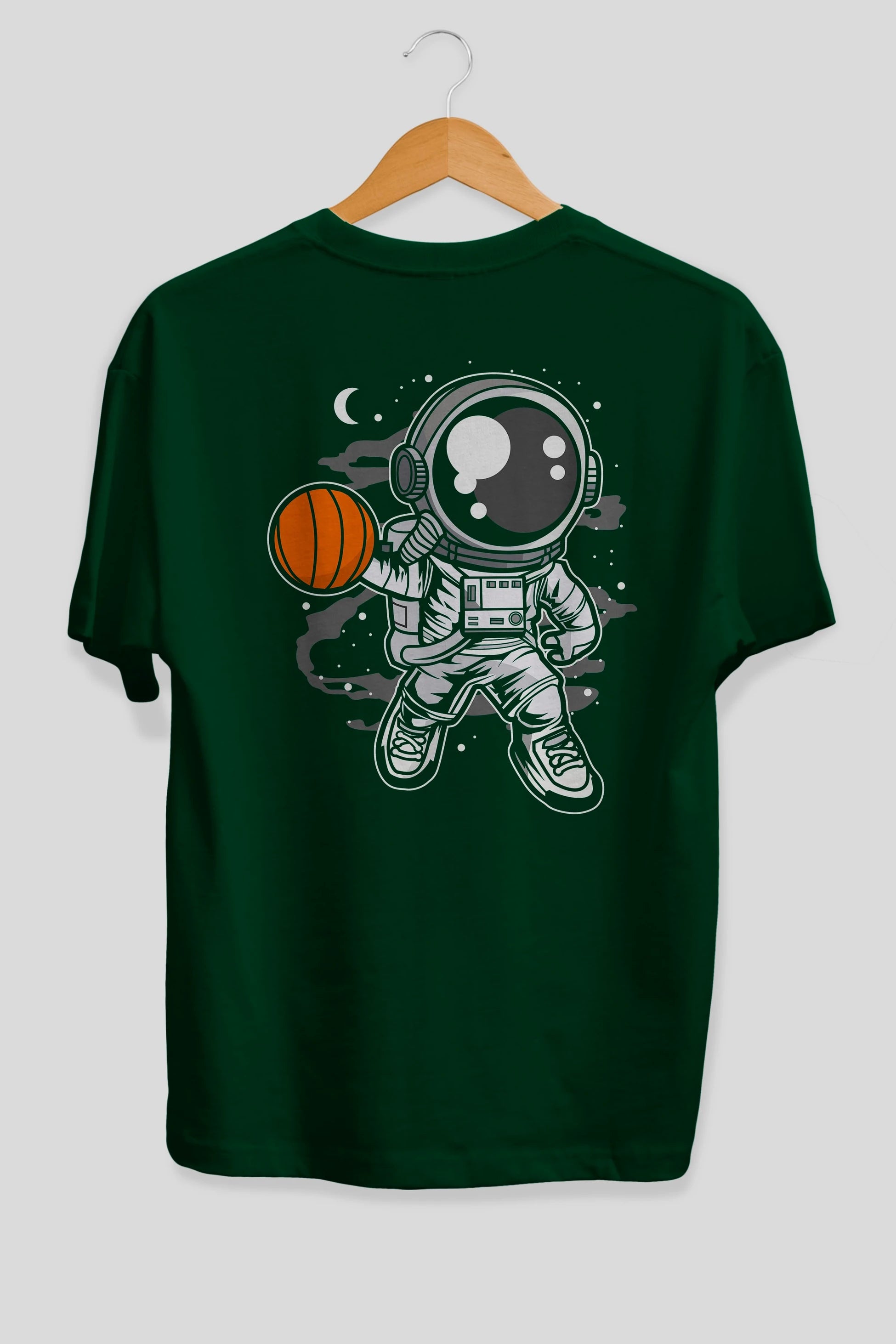 Astronaut Basketball Arka Baskılı Oversize t-shirt Erkek Kadın Unisex