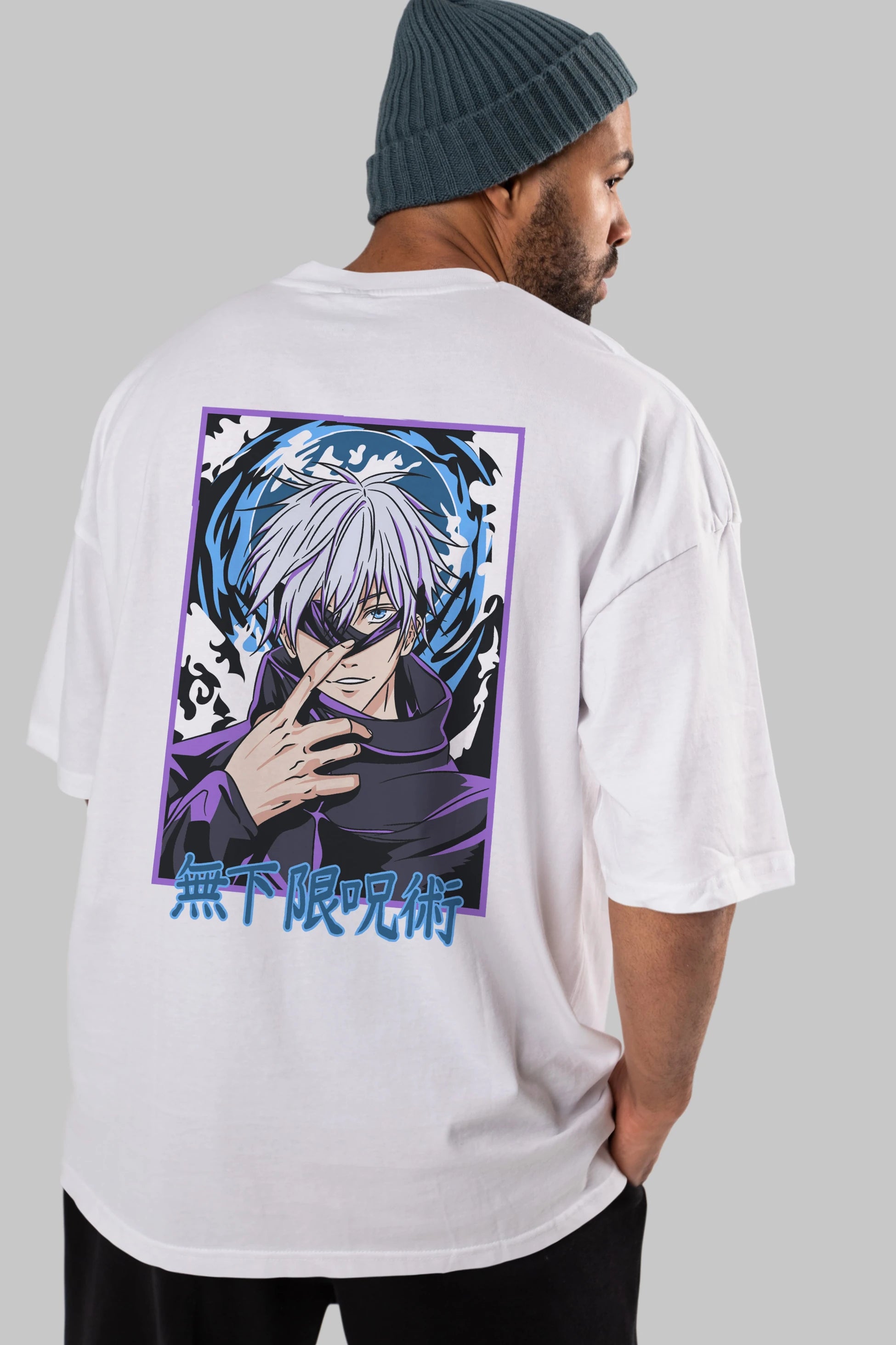 SATORU GOJO 3 Anime Arka Baskılı Oversize t-shirt Erkek Kadın Unisex
