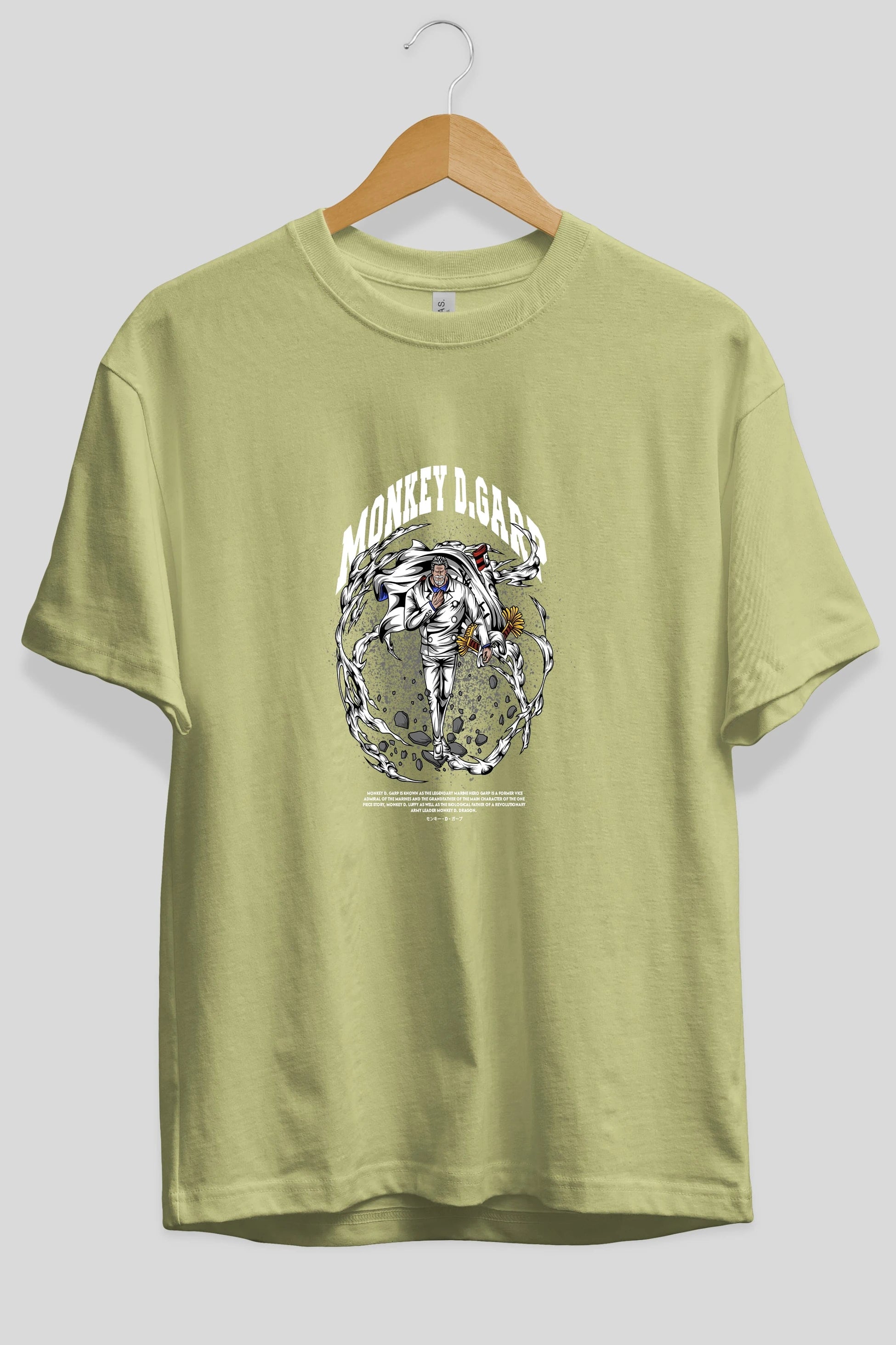 Monkey D. Garp Anime Ön Baskılı Oversize t-shirt %100 pamuk Erkek Kadın Unisex